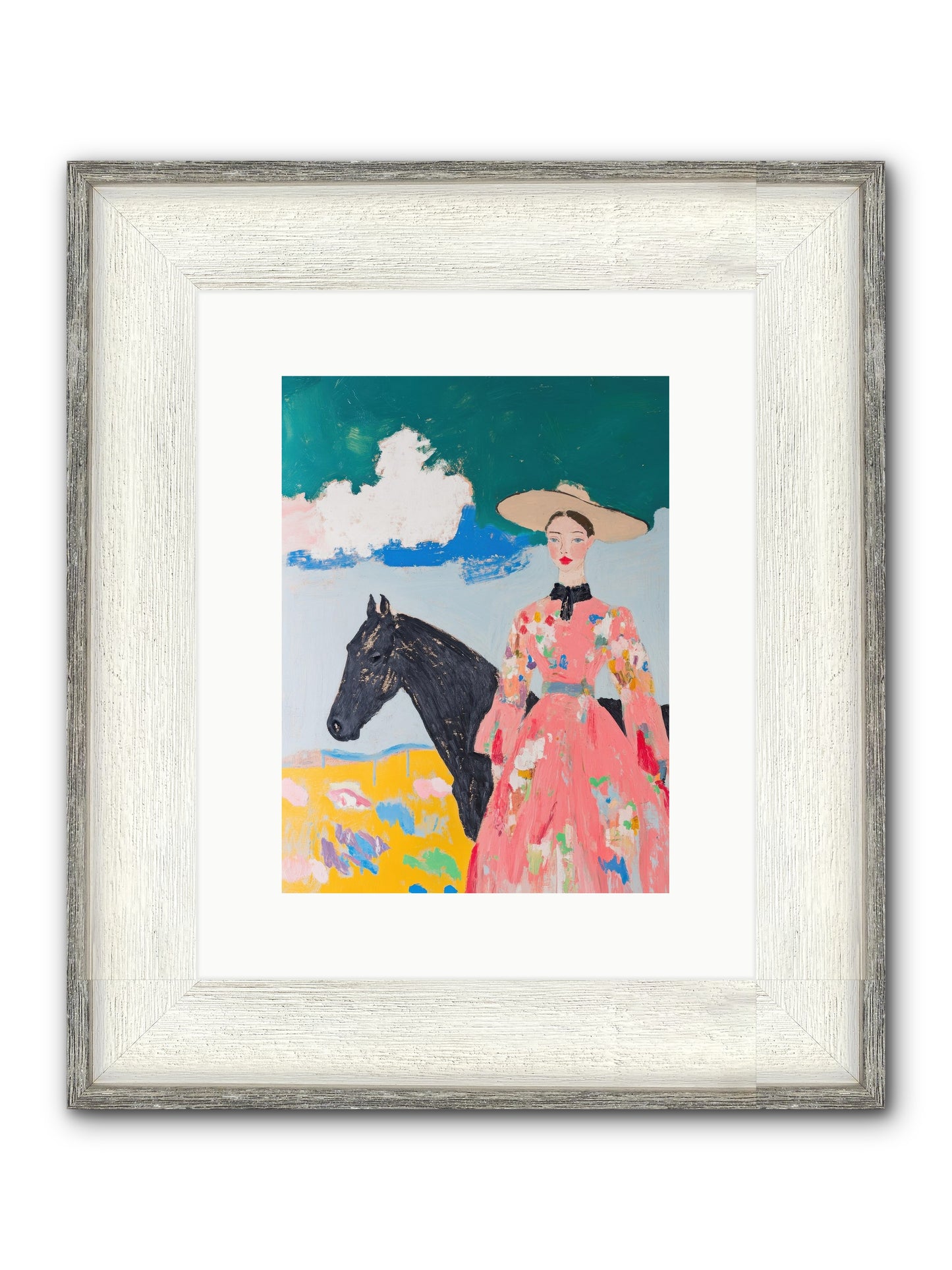 Beneath The Wide Brim Shadow Framed Print - Driftwood White 9x12