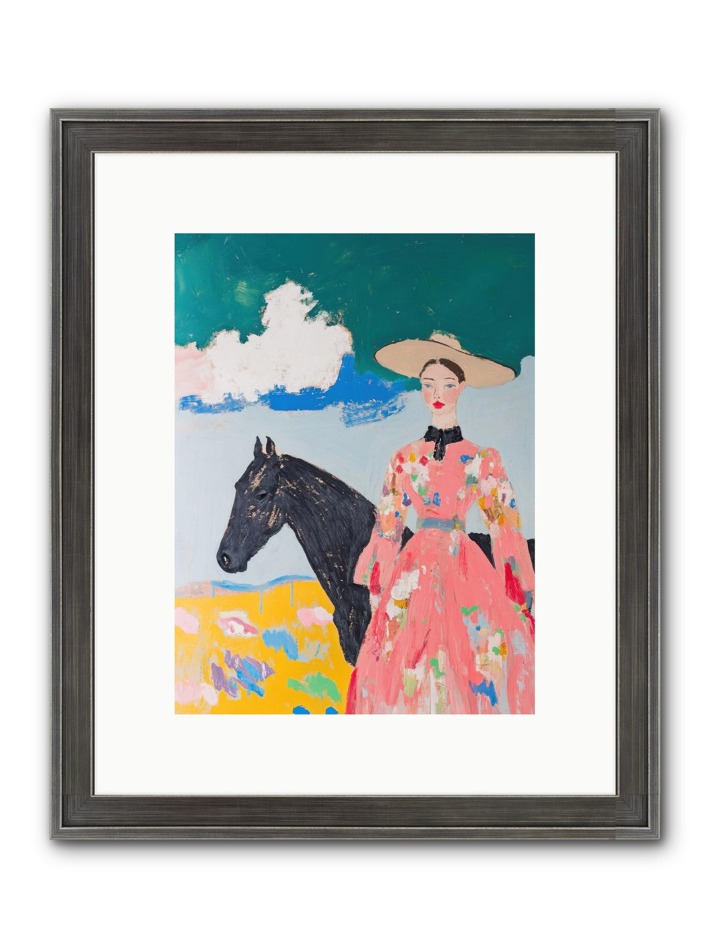 Beneath The Wide Brim Shadow Framed Print - Slimwoods Black/Silver 9x12