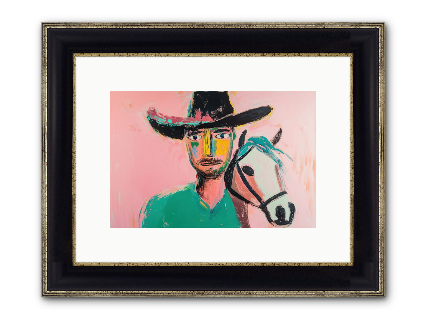 Bent Nail Ranch Framed Print - Black & Gold 12x8