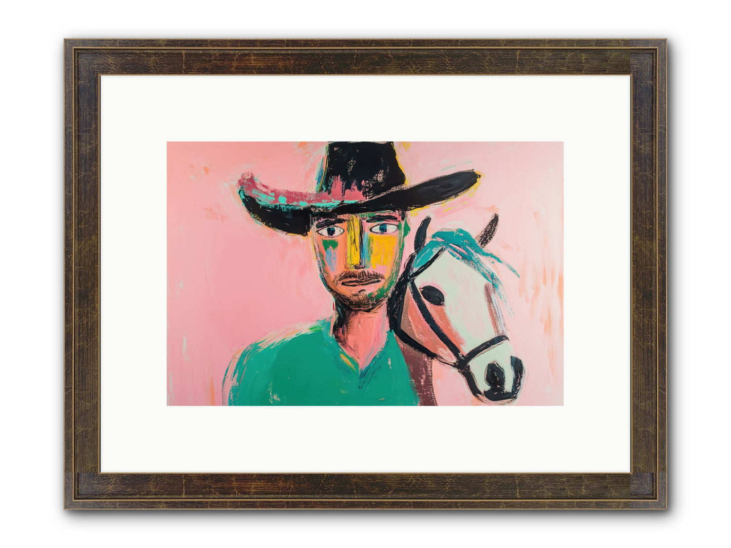 Bent Nail Ranch Framed Print - Slimwoods Black/Gold 12x8