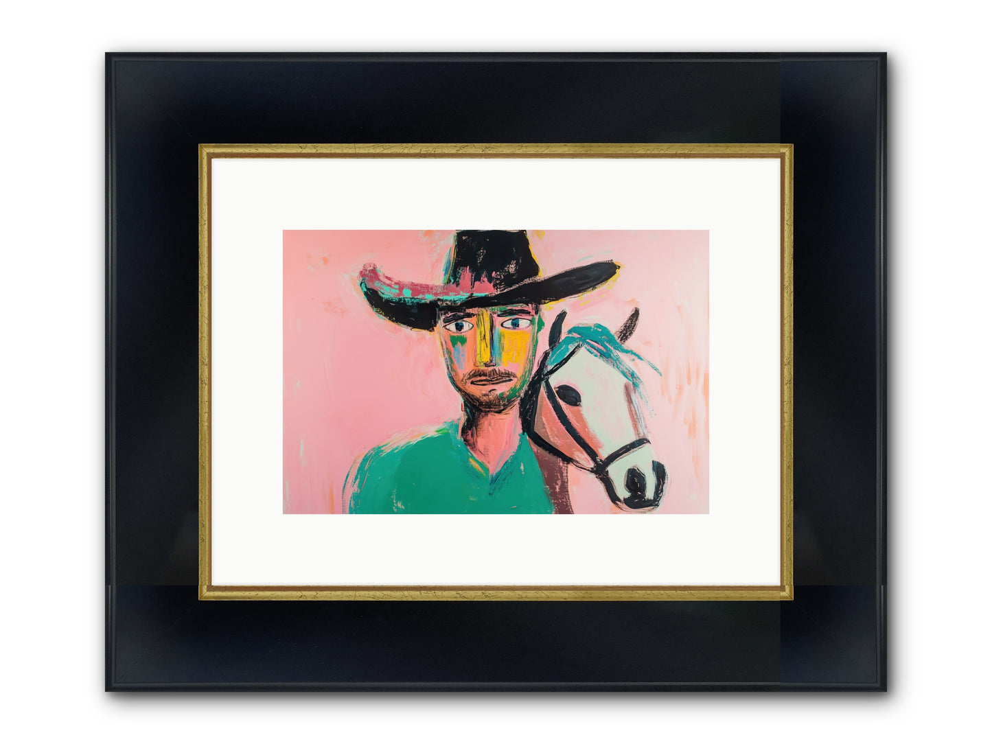 Bent Nail Ranch Framed Print - Wide Black w/Gold 12x8