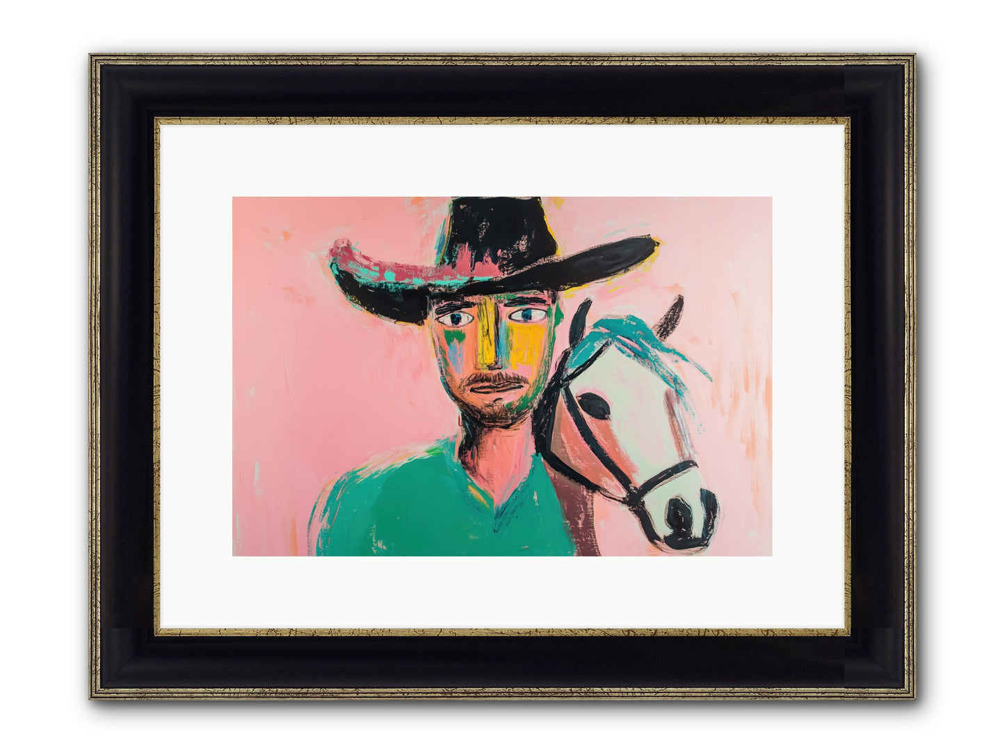 Bent Nail Ranch Framed Print - Black & Gold 15x10