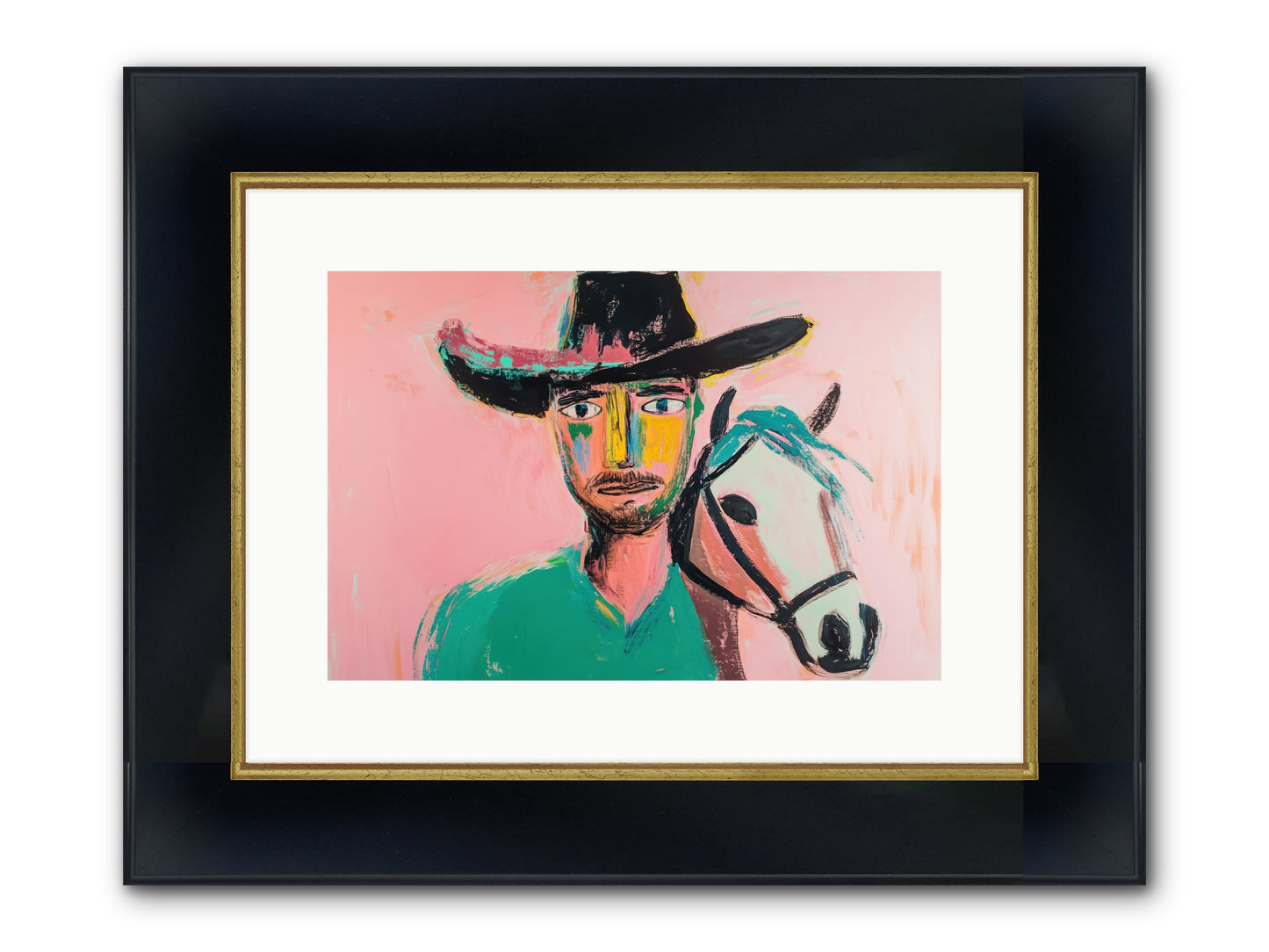 Bent Nail Ranch Framed Print - Wide Black w/Gold 15x10