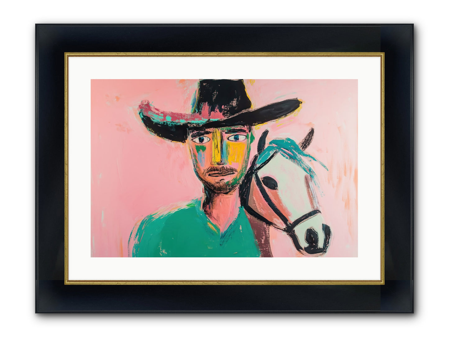 Bent Nail Ranch Framed Print - Wide Black w/Gold 24x16