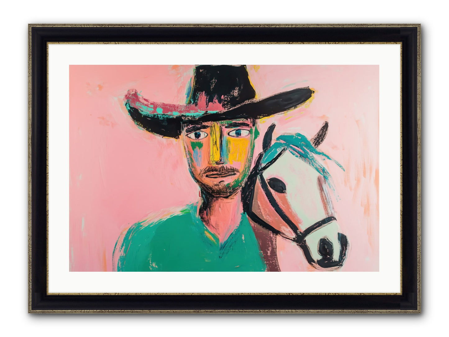 Bent Nail Ranch Framed Print - Black & Gold 30x20