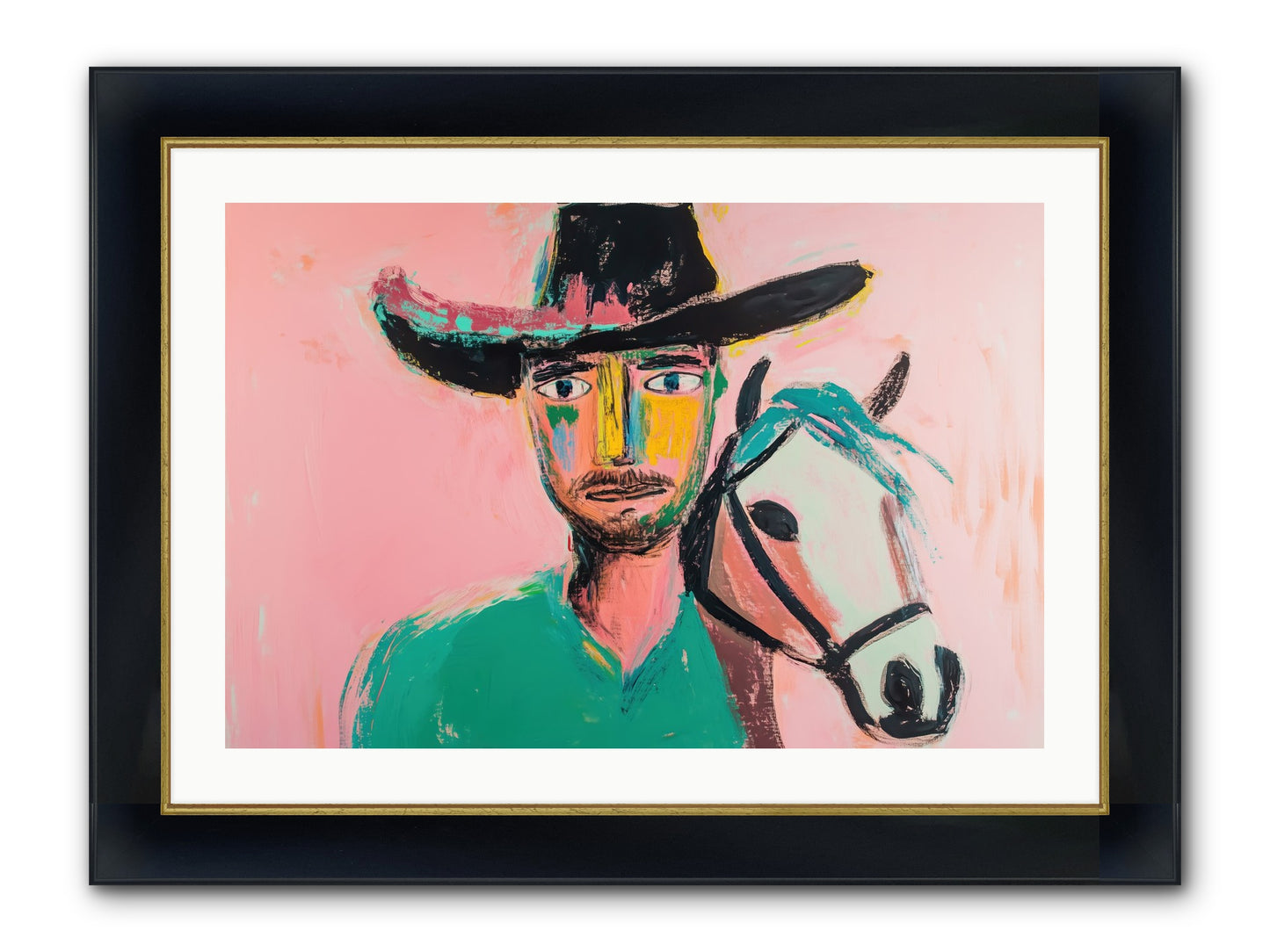 Bent Nail Ranch Framed Print - Wide Black w/Gold 30x20