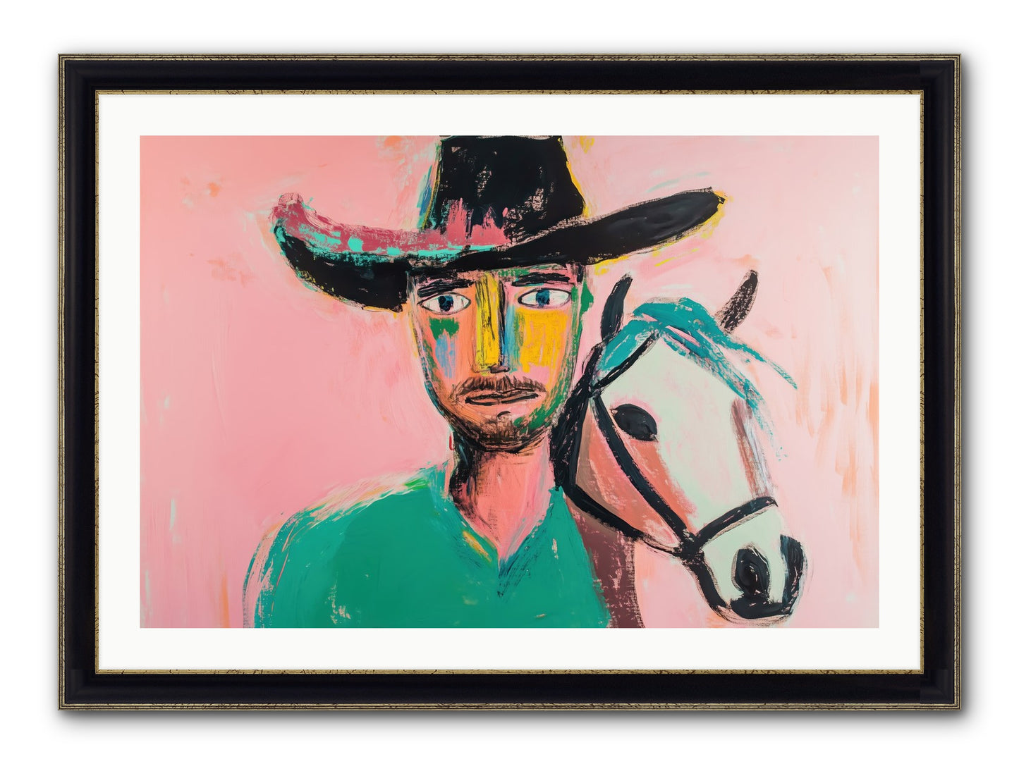 Bent Nail Ranch Framed Print - Black & Gold 36x24