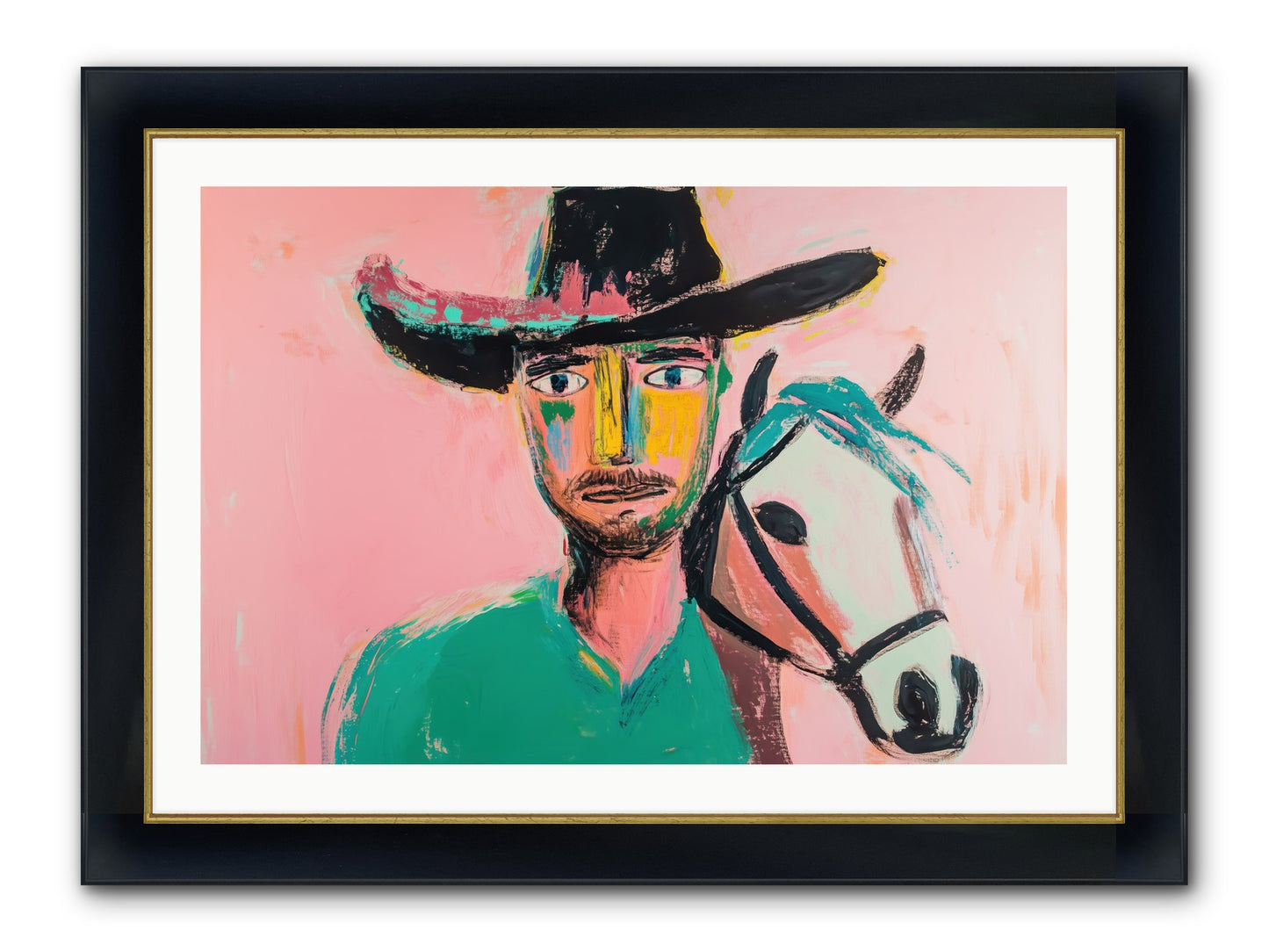 Bent Nail Ranch Framed Print - Wide Black w/Gold 36x24