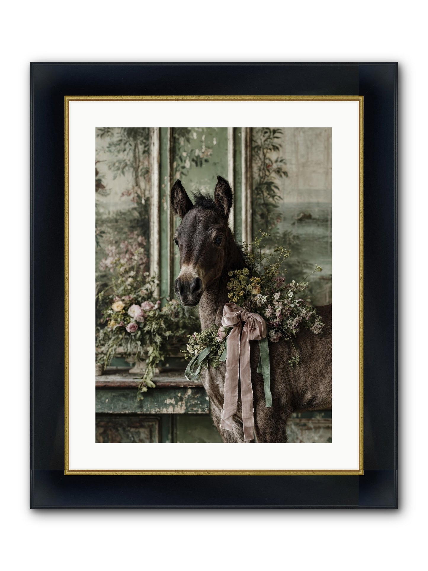 Bergman Framed Print - Wide Black w/Gold 18x24