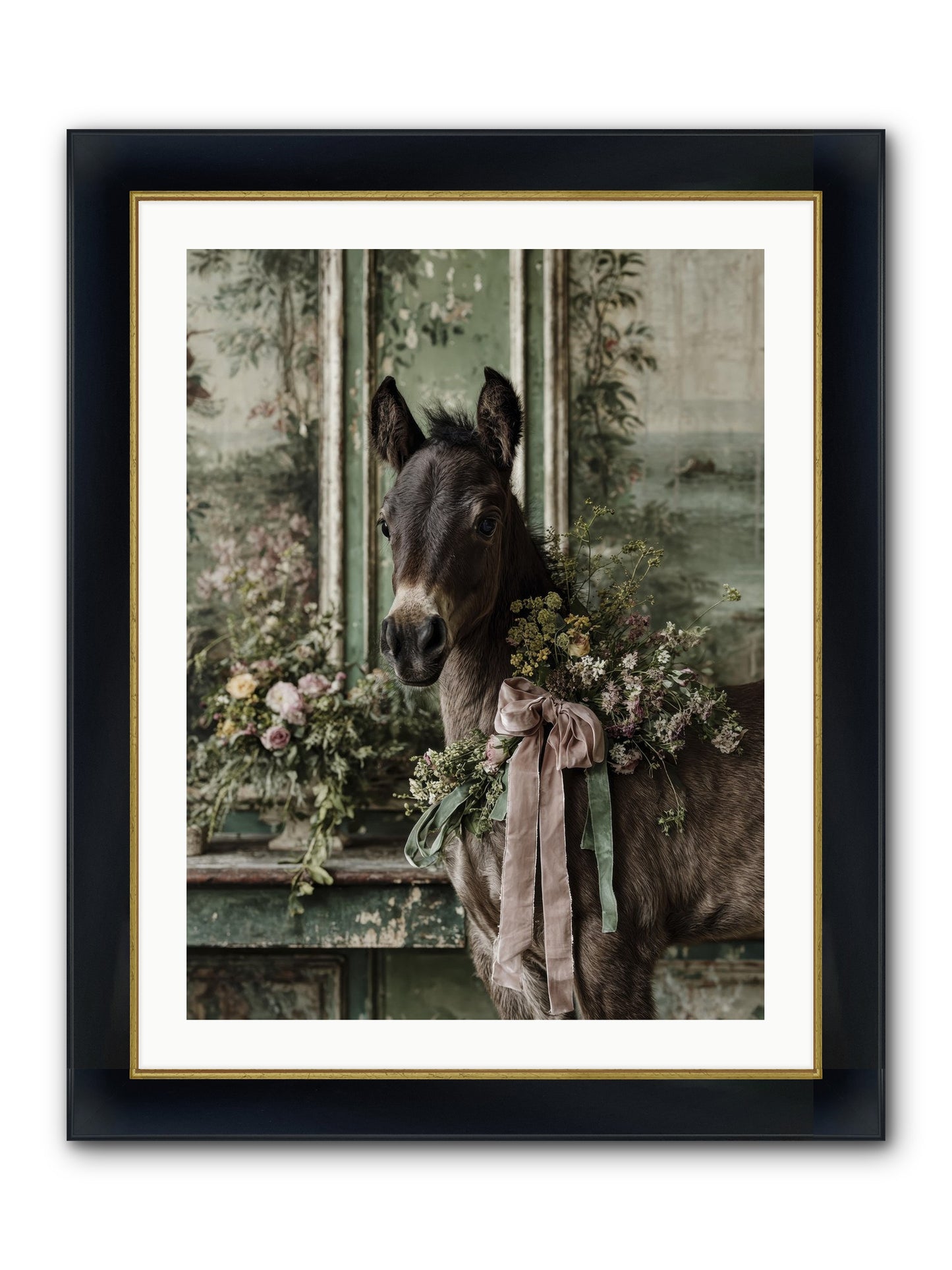 Bergman Framed Print - Wide Black w/Gold 24x32