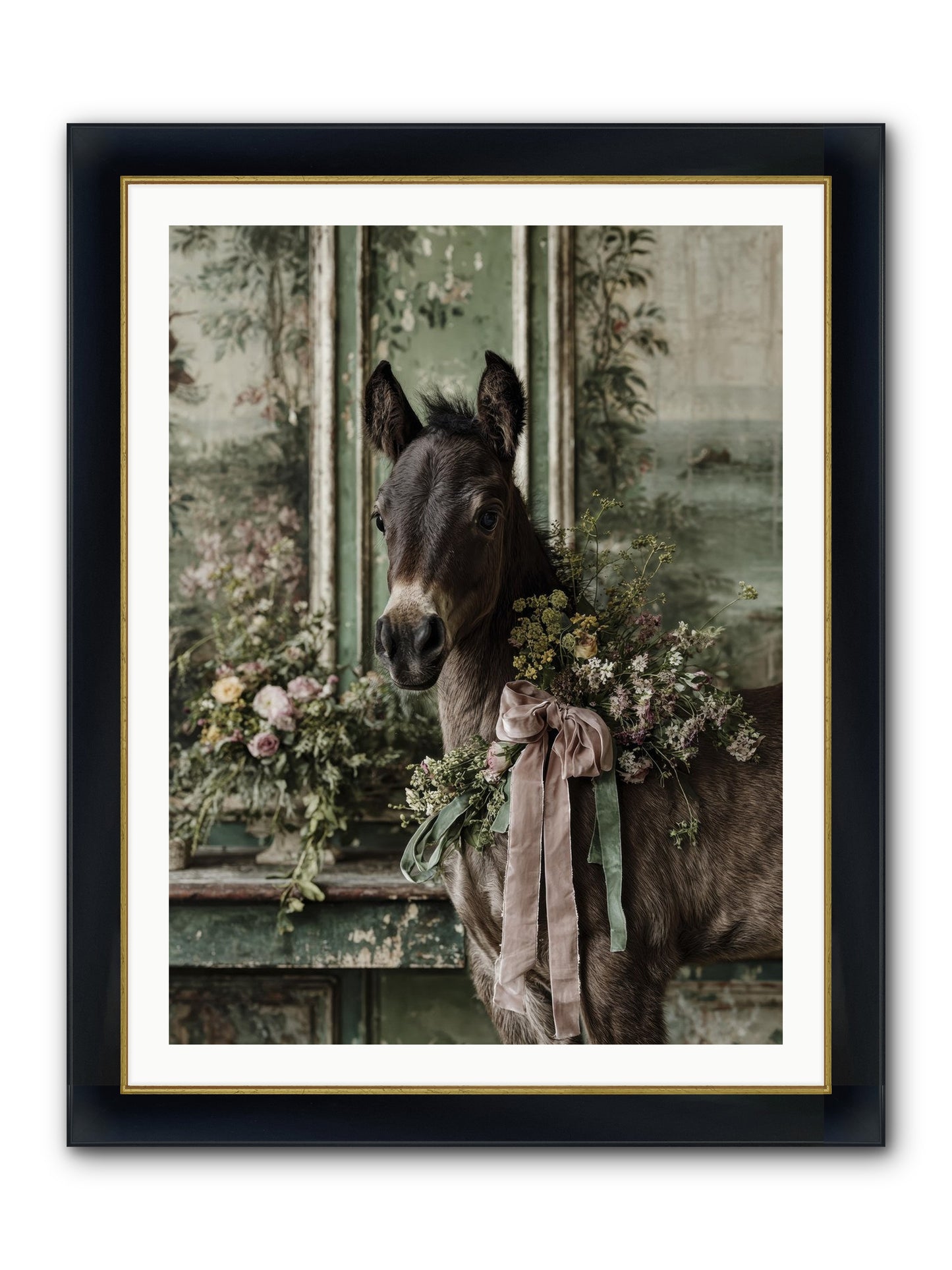 Bergman Framed Print - Wide Black w/Gold 30x40