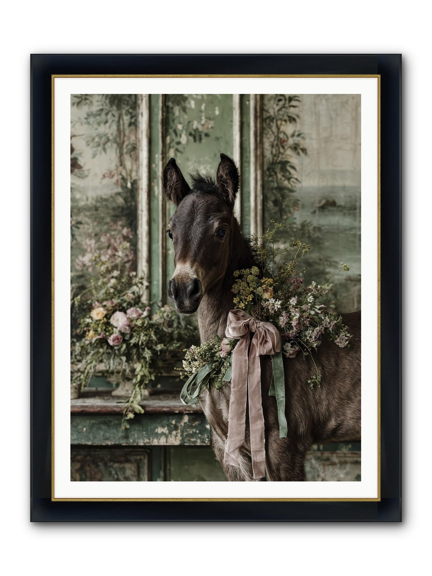 Bergman Framed Print - Wide Black w/Gold 36x48
