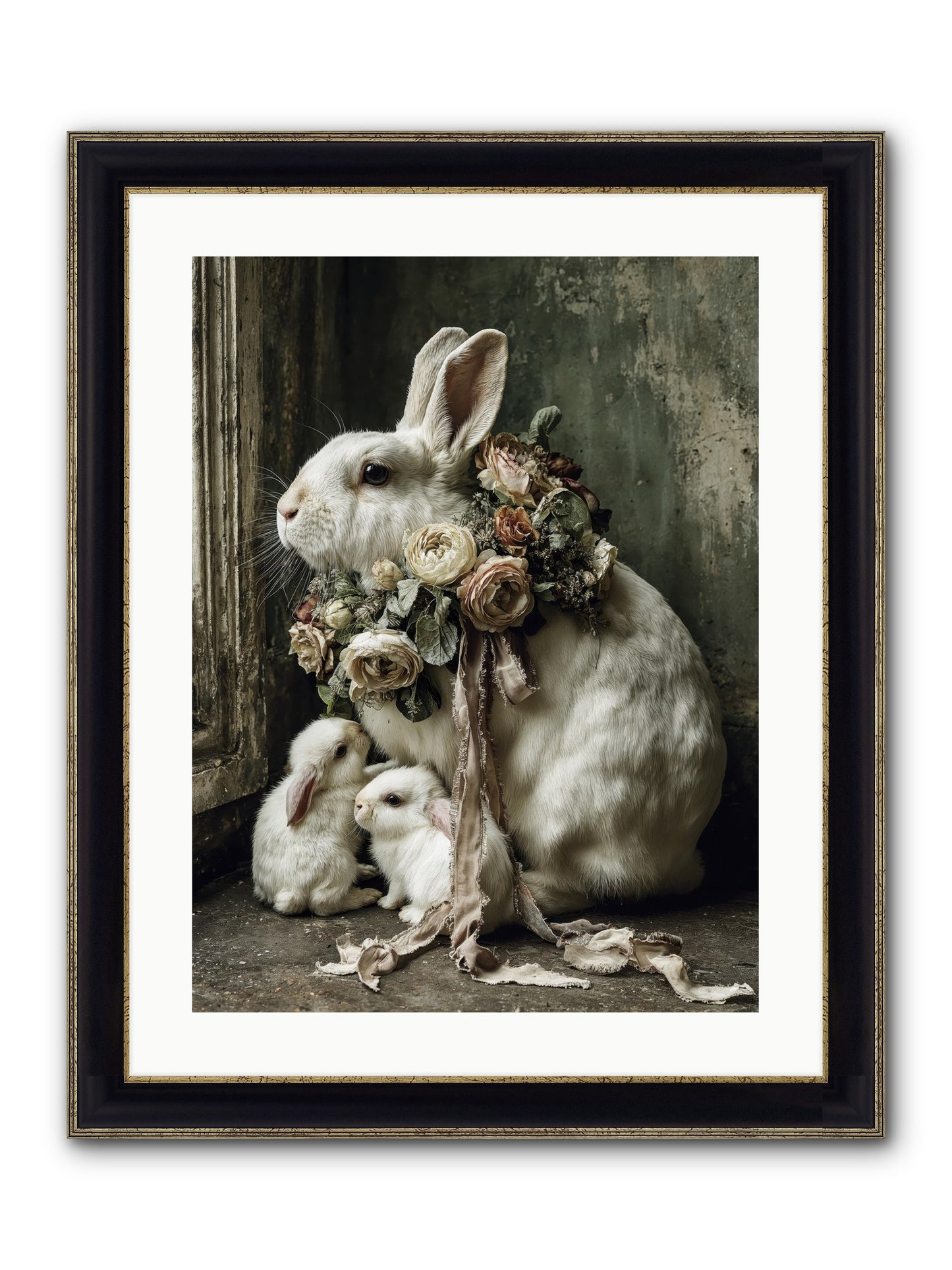 Bernadette Framed Print - Black & Gold 18x24