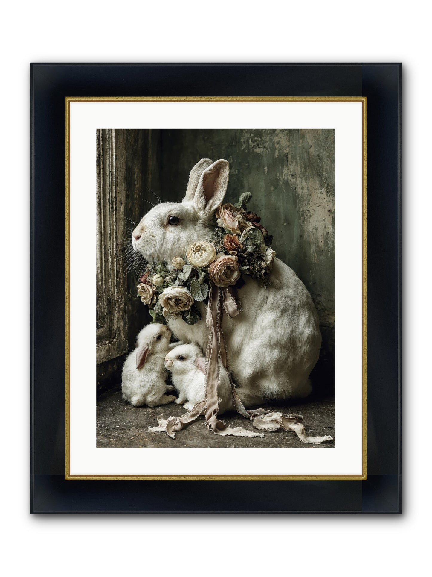 Bernadette Framed Print - Wide Black w/Gold 18x24