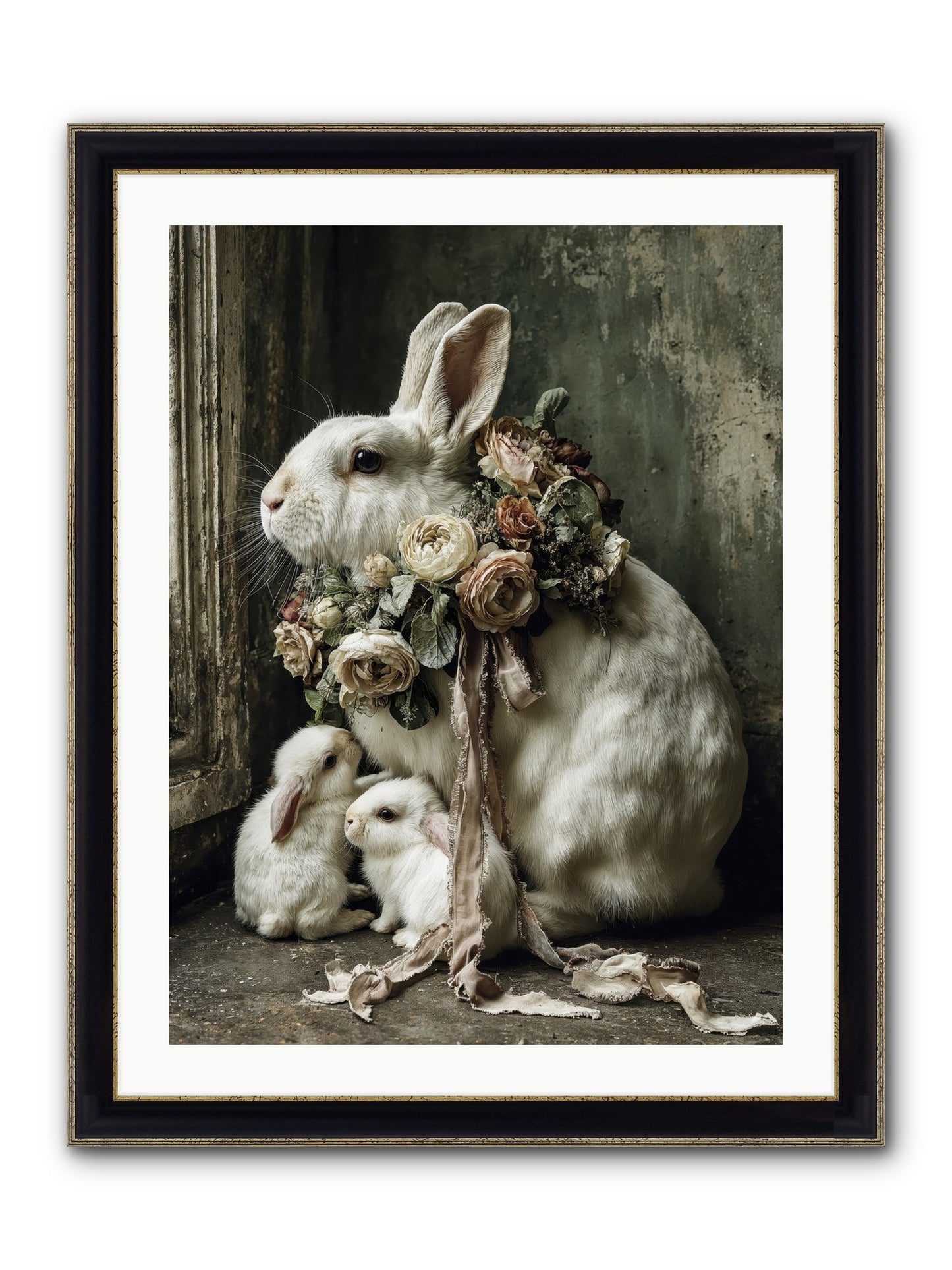 Bernadette Framed Print - Black & Gold 24x32