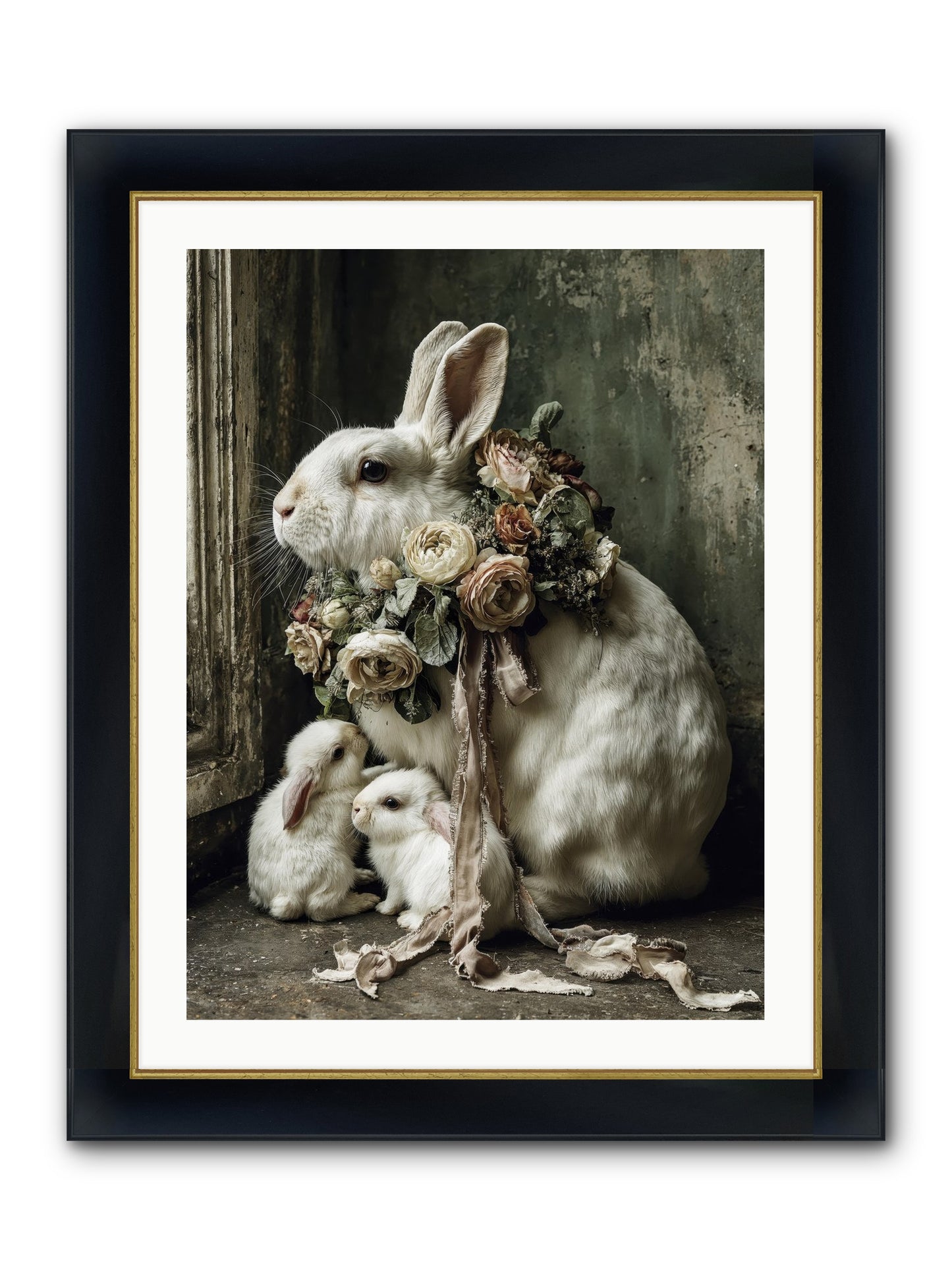 Bernadette Framed Print - Wide Black w/Gold 24x32