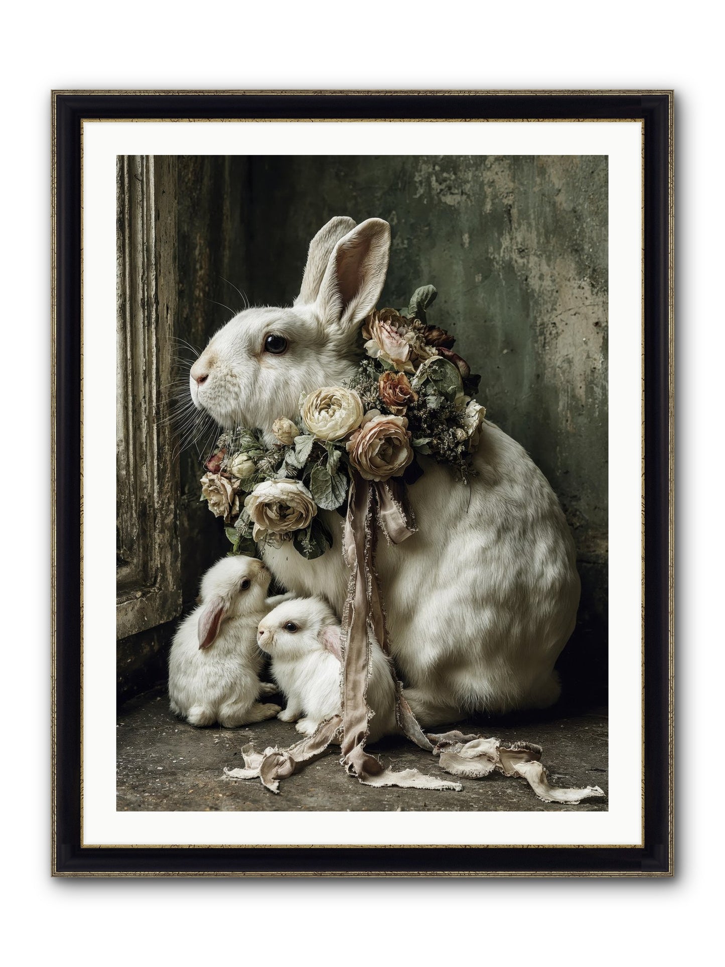 Bernadette Framed Print - Black & Gold 30x40