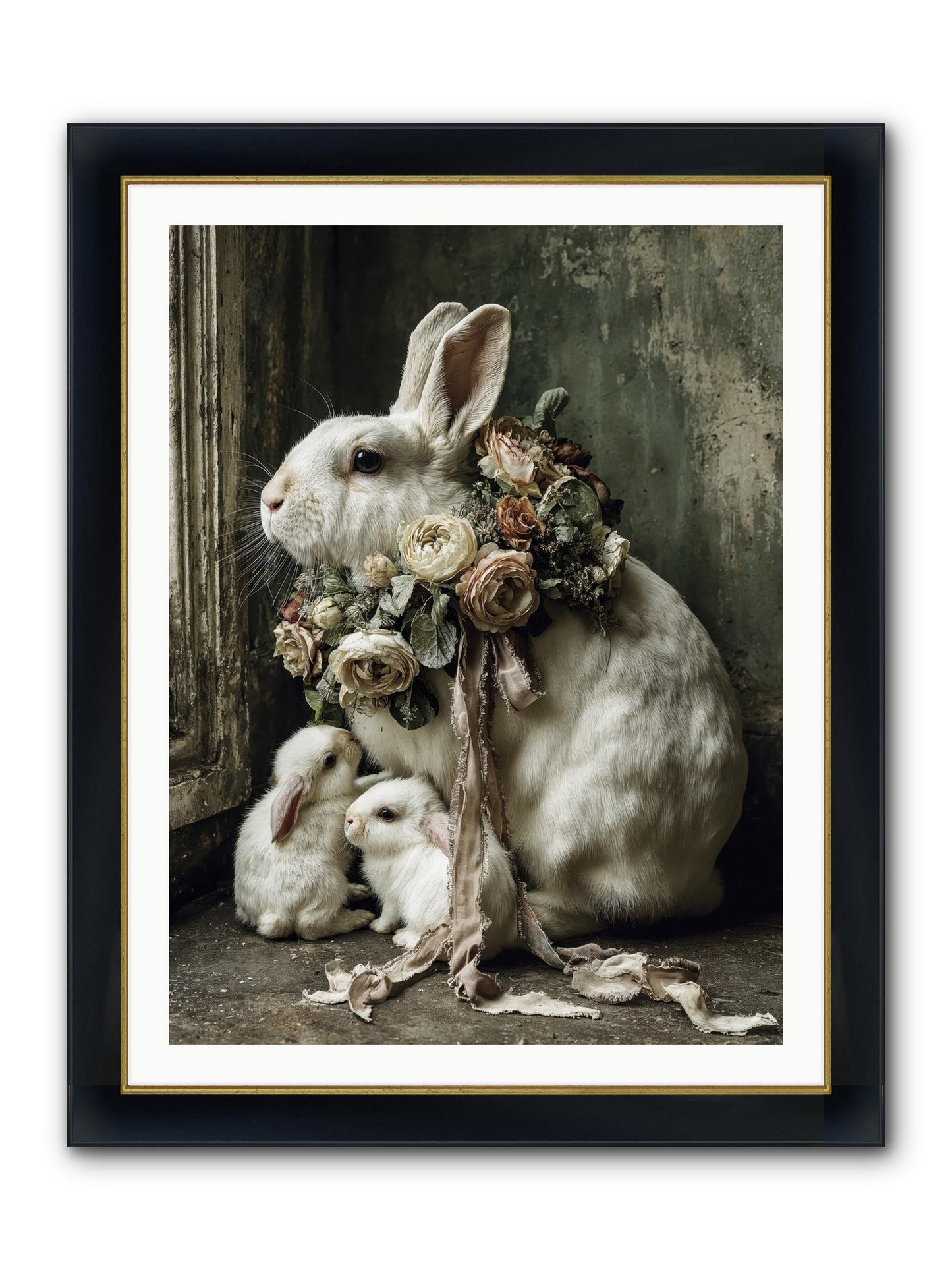 Bernadette Framed Print - Wide Black w/Gold 30x40