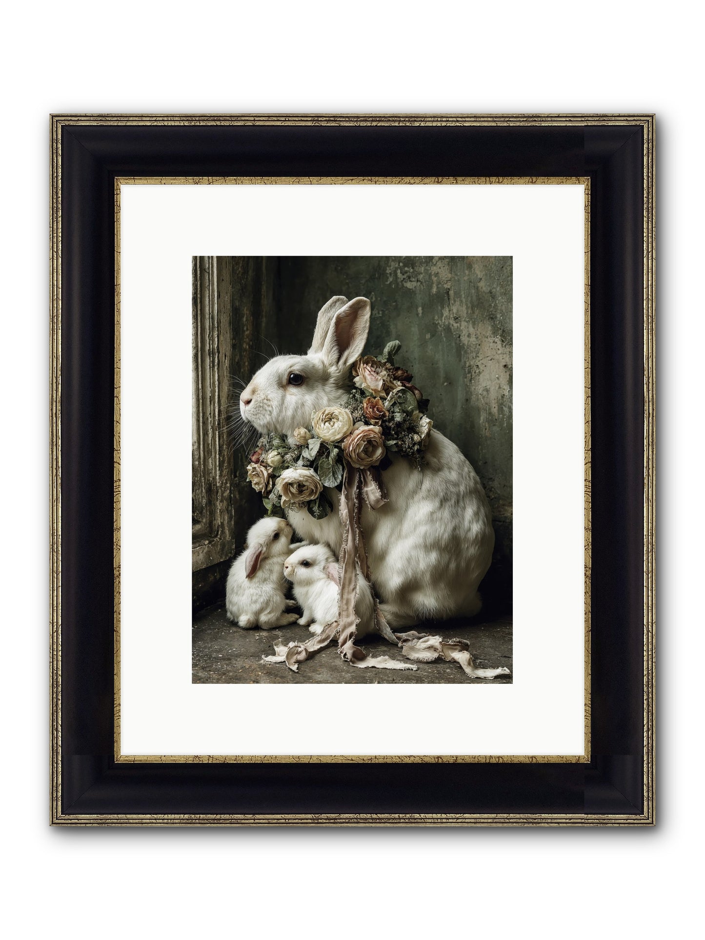 Bernadette Framed Print - Black & Gold 9x12