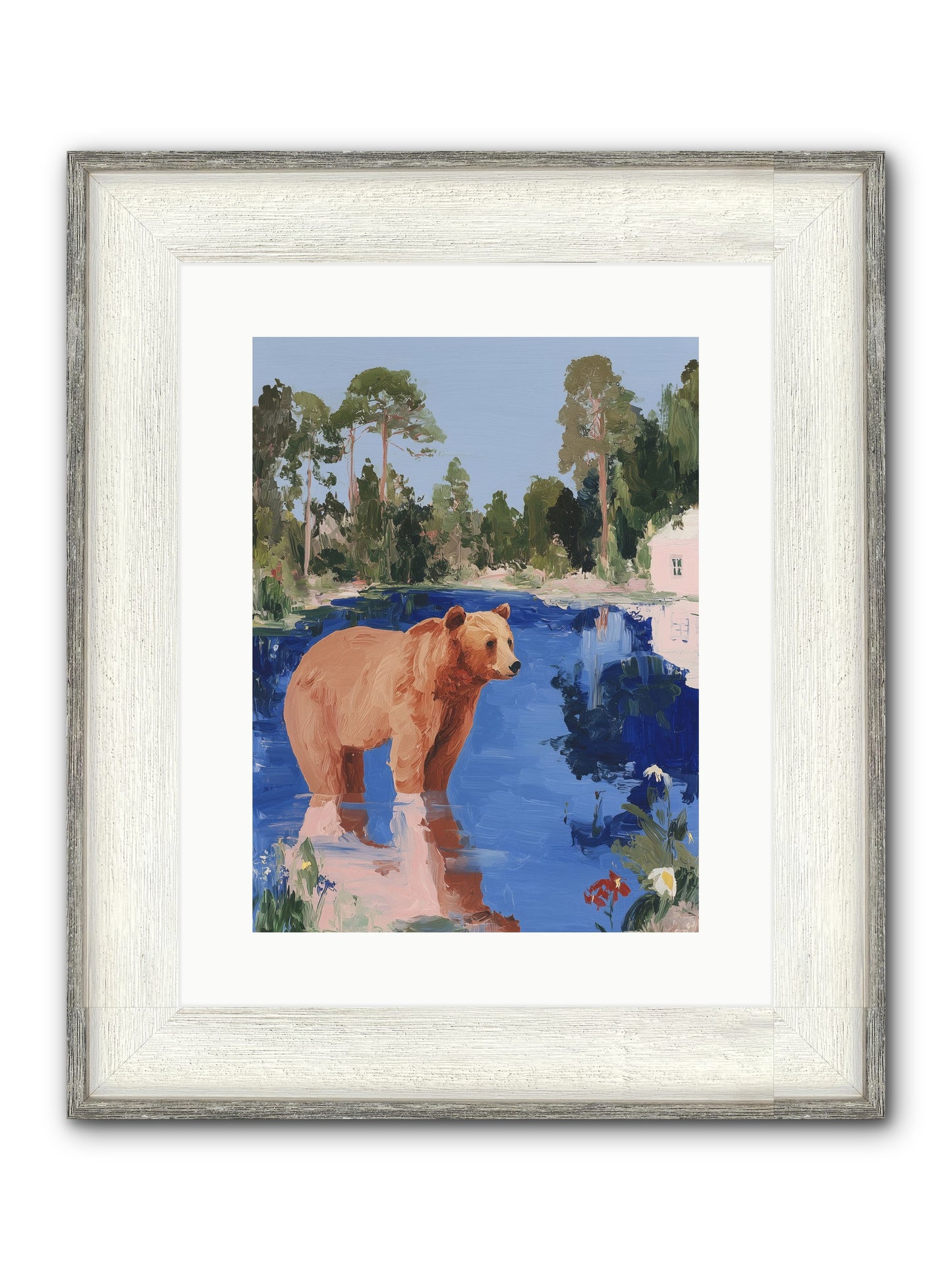 Berry Thief Framed Print - Driftwood White 12x16