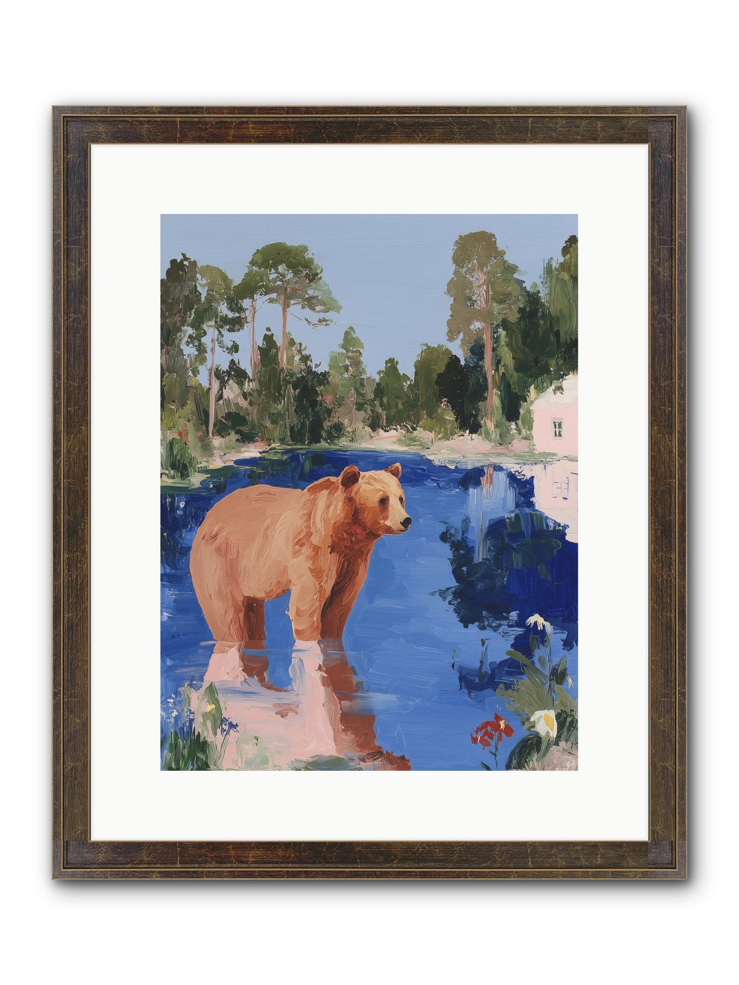 Berry Thief Framed Print - Slimwoods Black/Gold 12x16