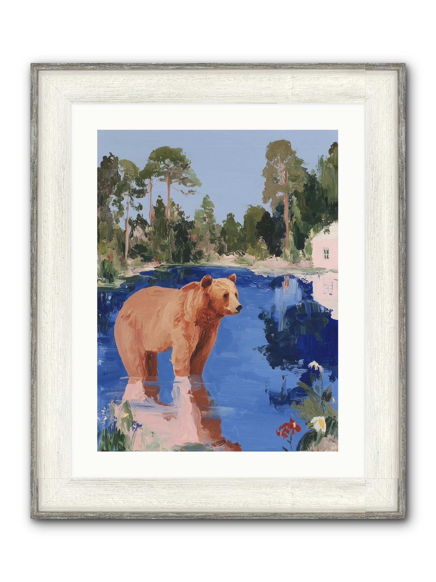 Berry Thief Framed Print - Driftwood White 18x24