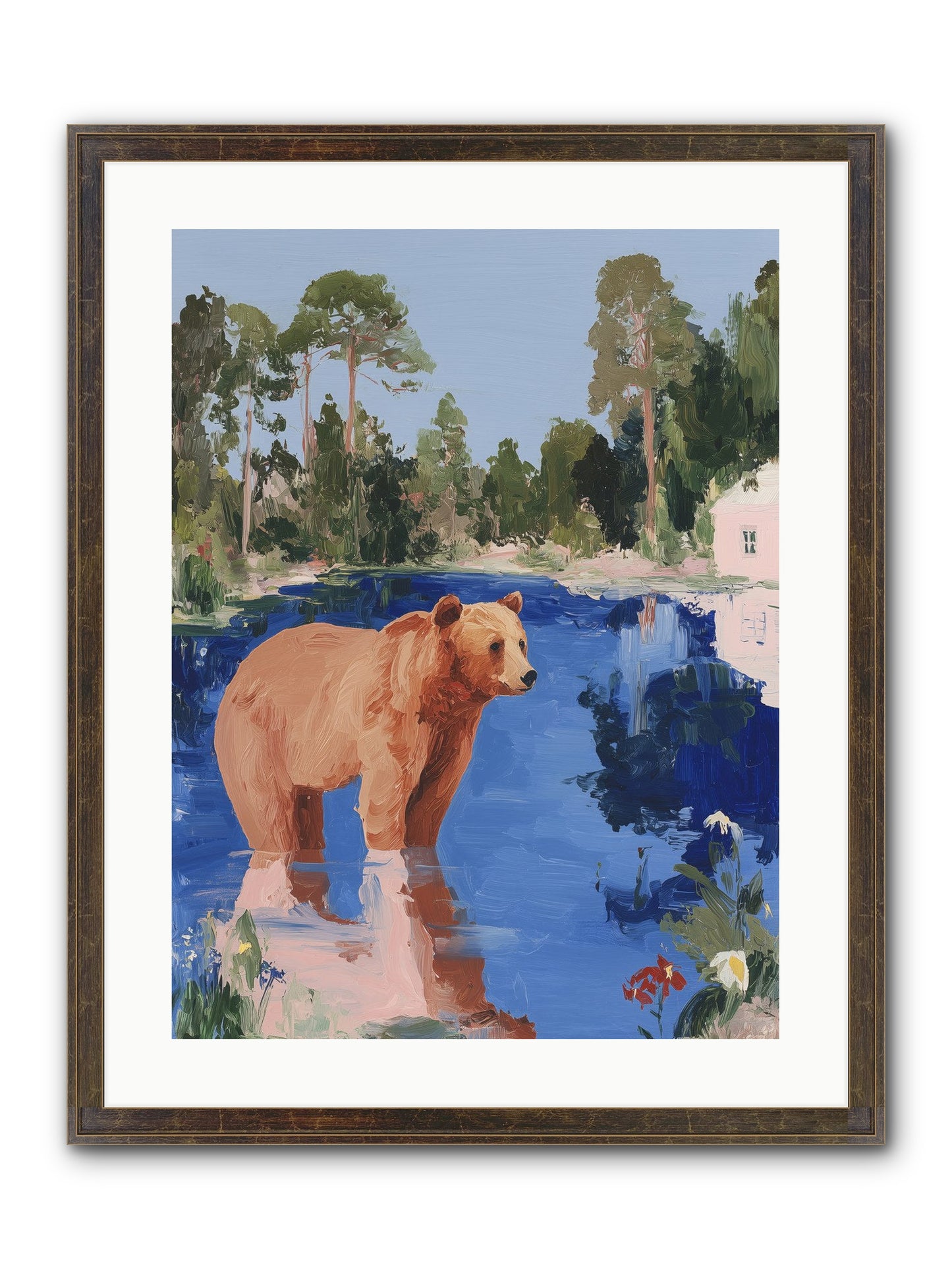 Berry Thief Framed Print - Slimwoods Black/Gold 18x24
