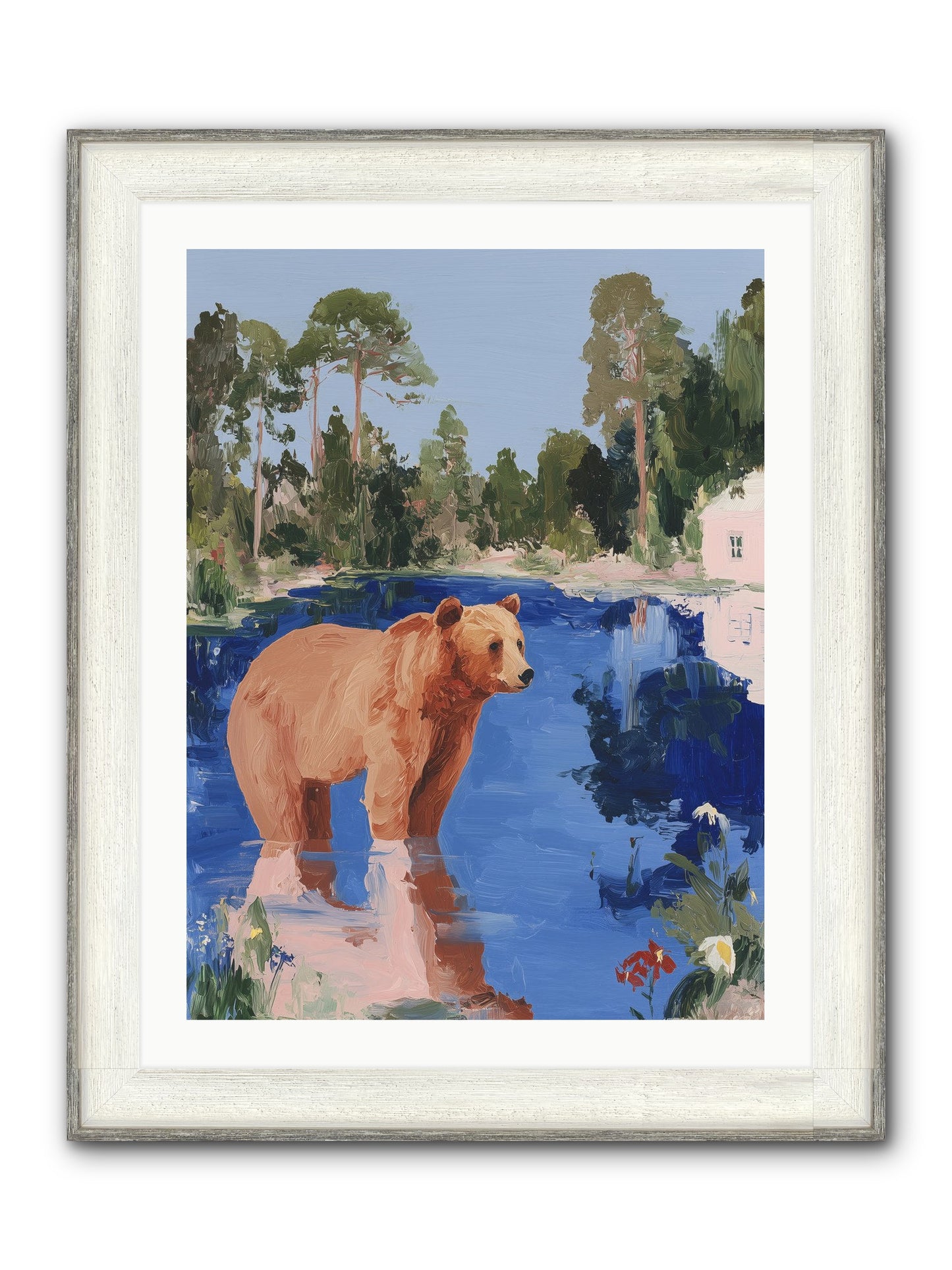Berry Thief Framed Print - Driftwood White 24x32