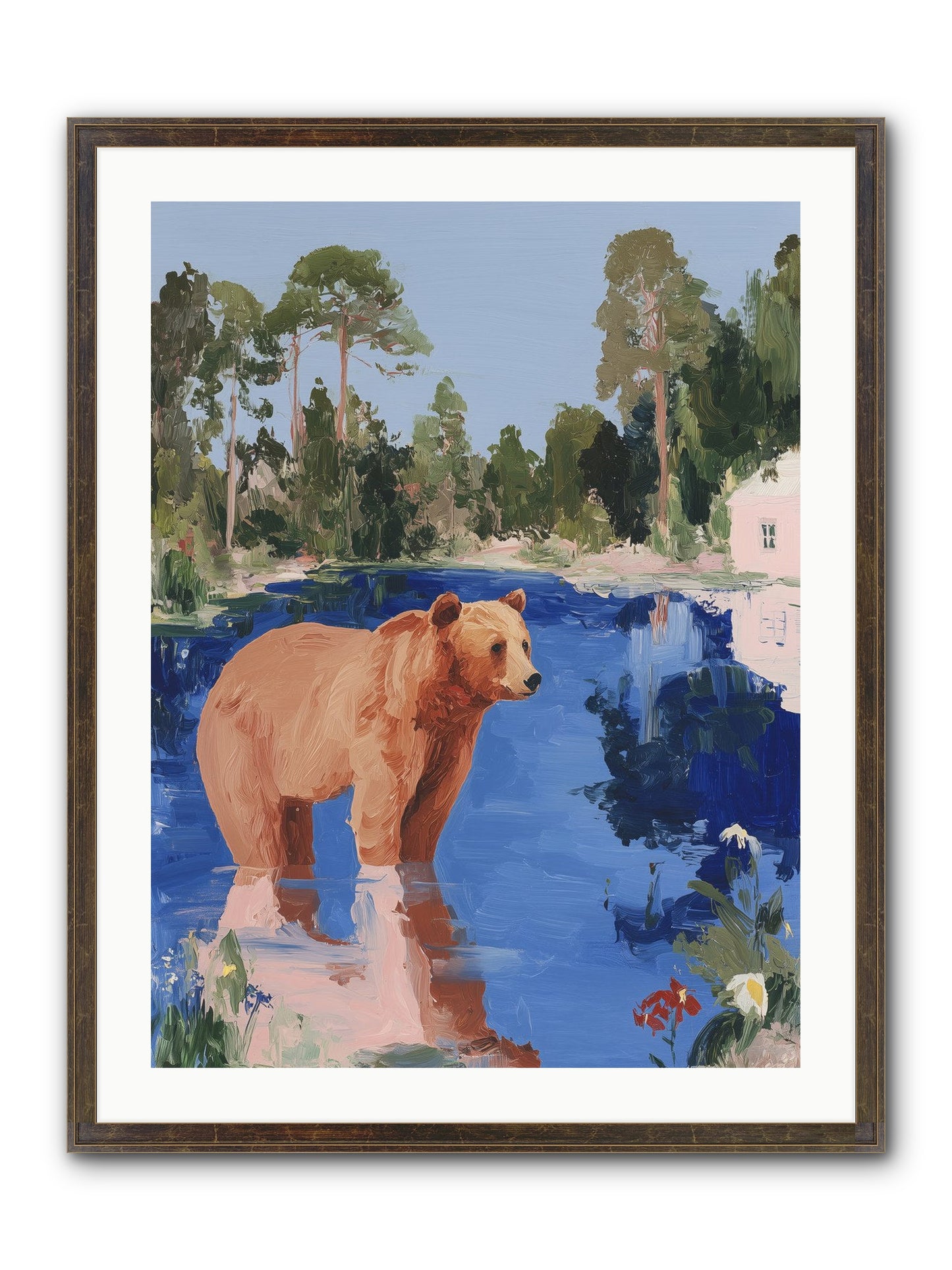 Berry Thief Framed Print - Slimwoods Black/Gold 24x32