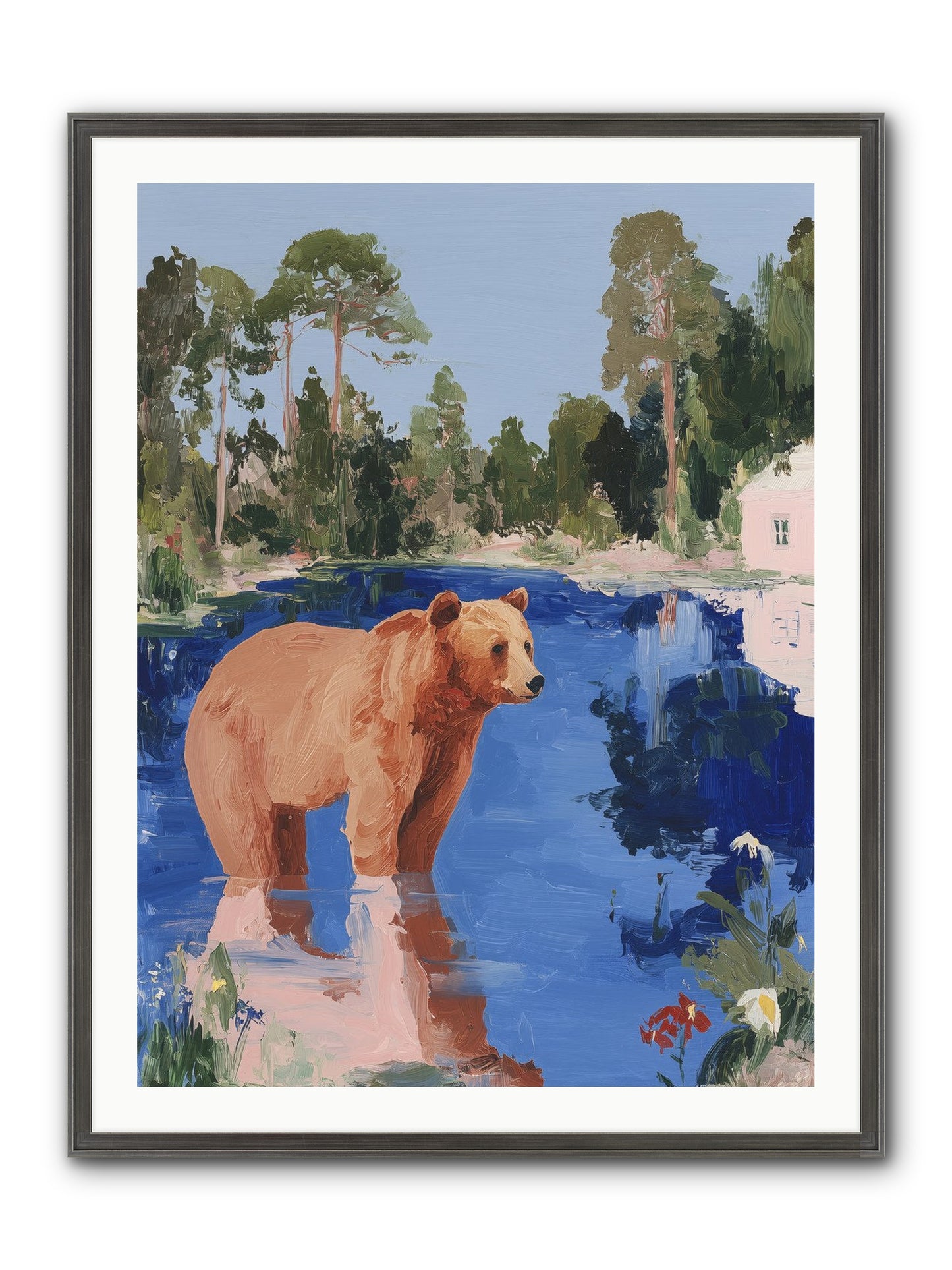 Berry Thief Framed Print - Slimwoods Black/Silver 30x40