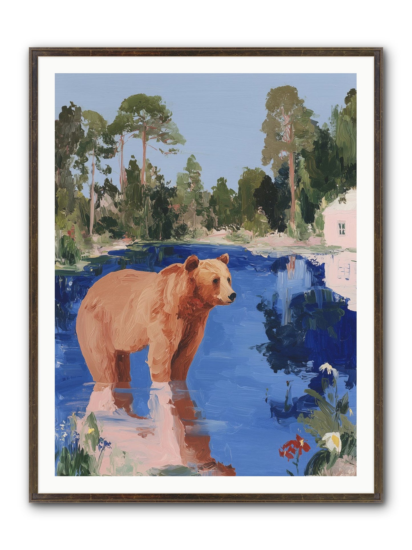 Berry Thief Framed Print - Slimwoods Black/Gold 36x48