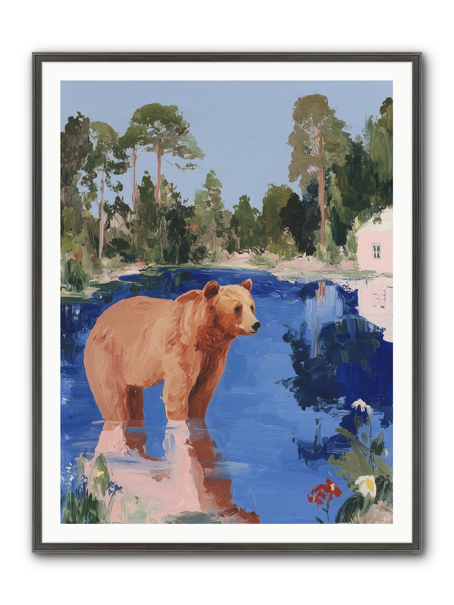 Berry Thief Framed Print - Slimwoods Black/Silver 36x48