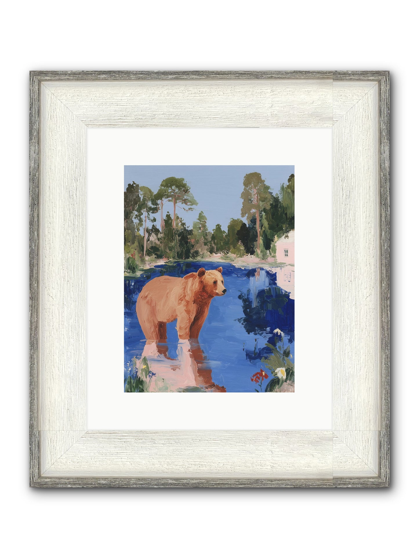 Berry Thief Framed Print - Driftwood White 9x12