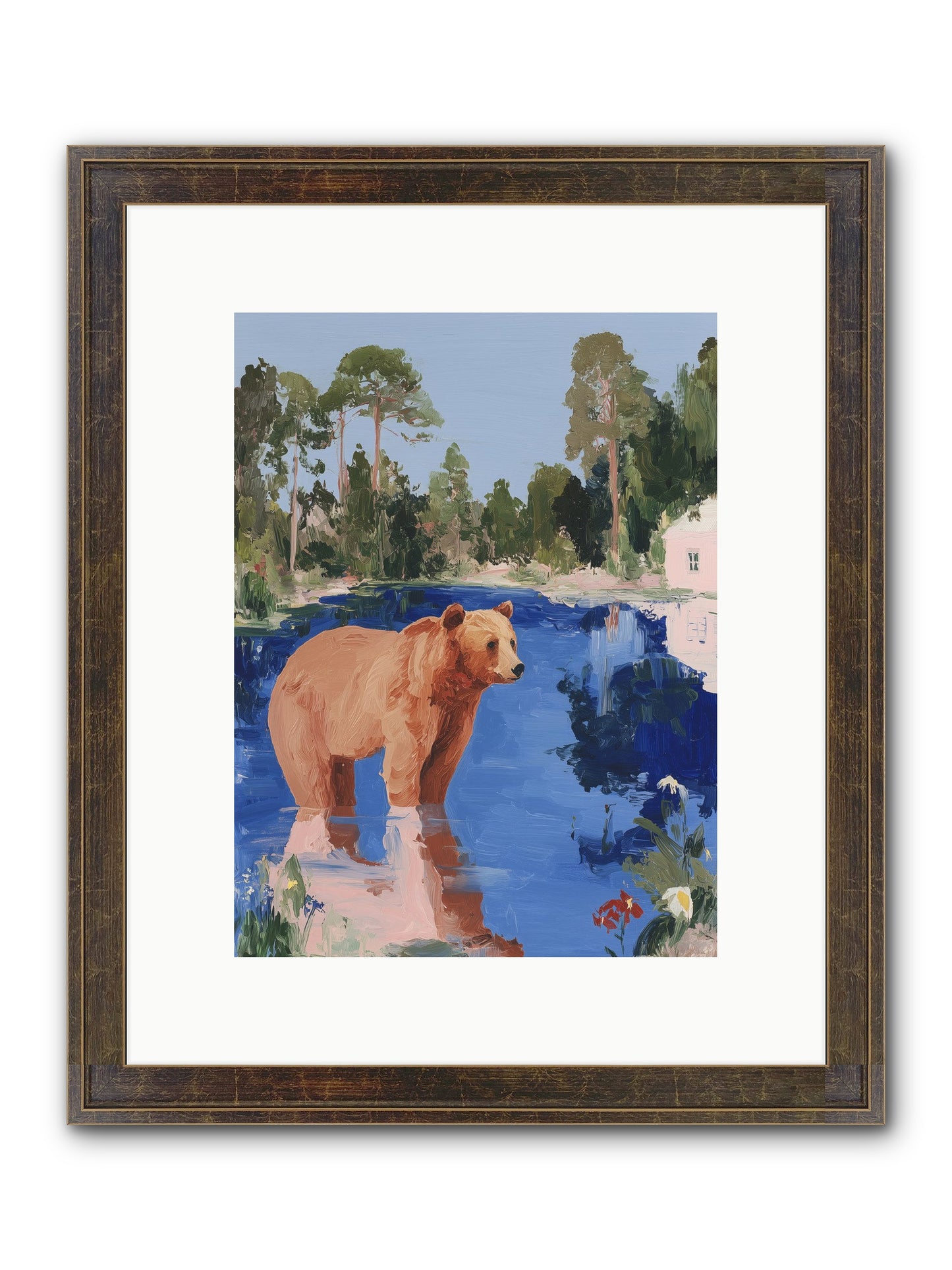 Berry Thief Framed Print - Slimwoods Black/Gold 9x12