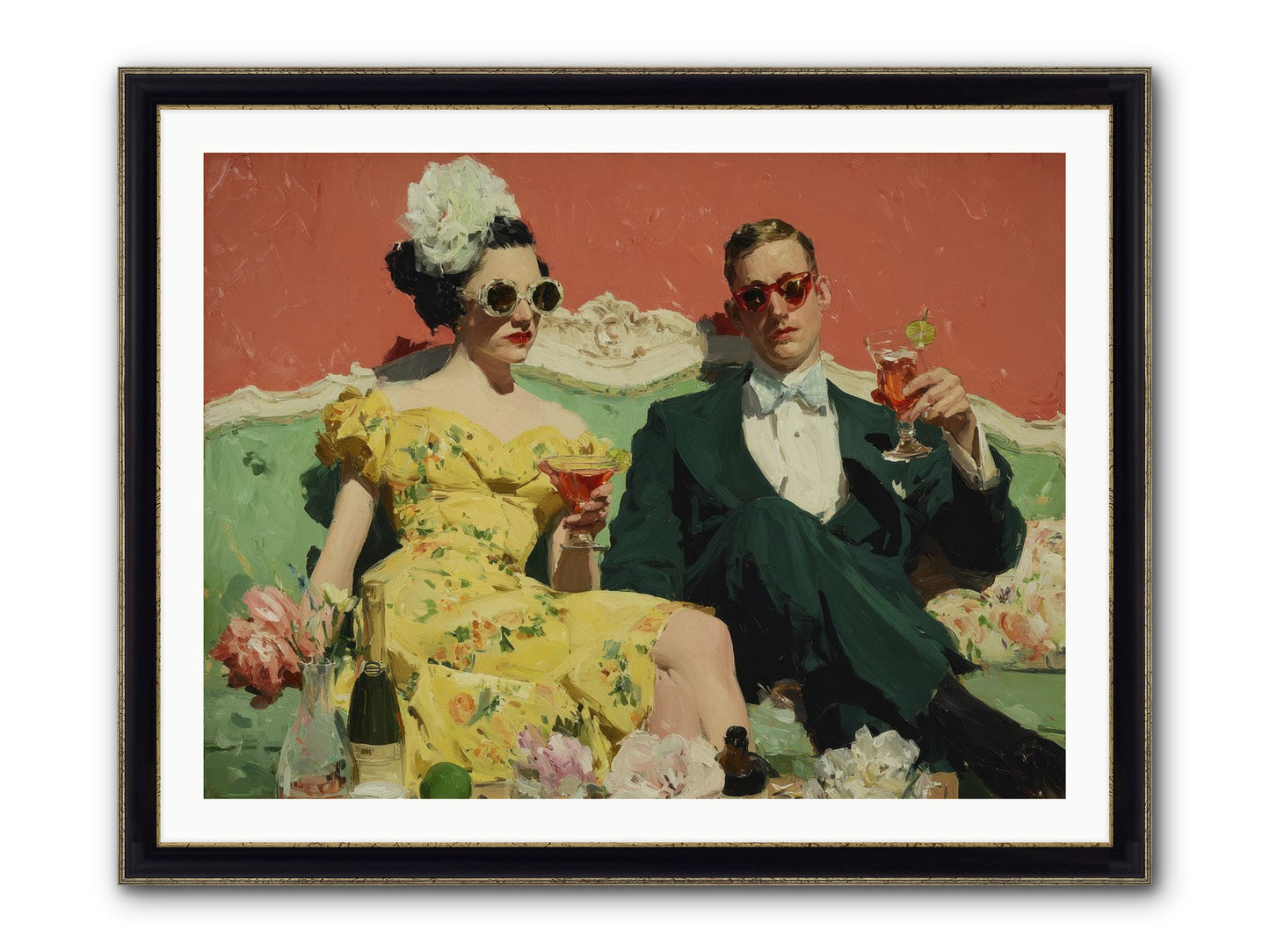 Best Company Framed Print - Black & Gold 40x30