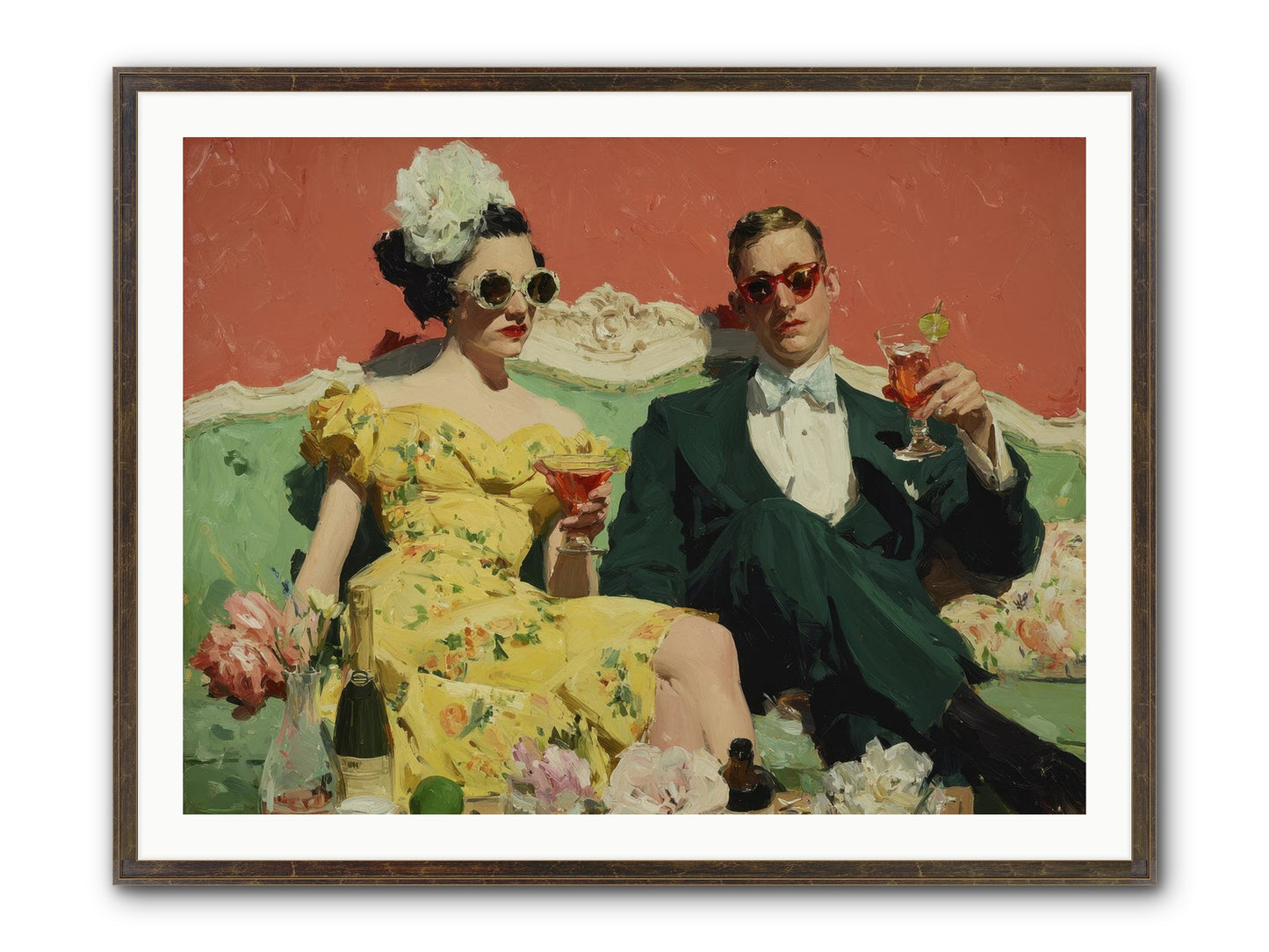 Best Company Framed Print - Slimwoods Black/Gold 40x30