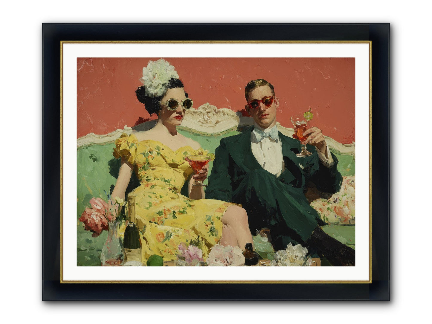 Best Company Framed Print - Wide Black w/Gold 40x30