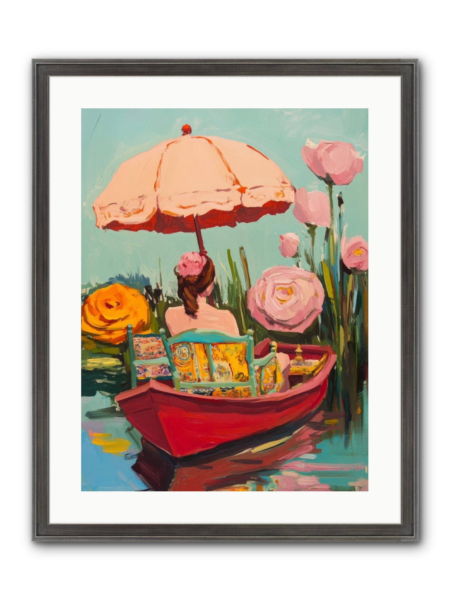 Between Blue Banks Framed Print - Slimwoods Black/Silver 18x24