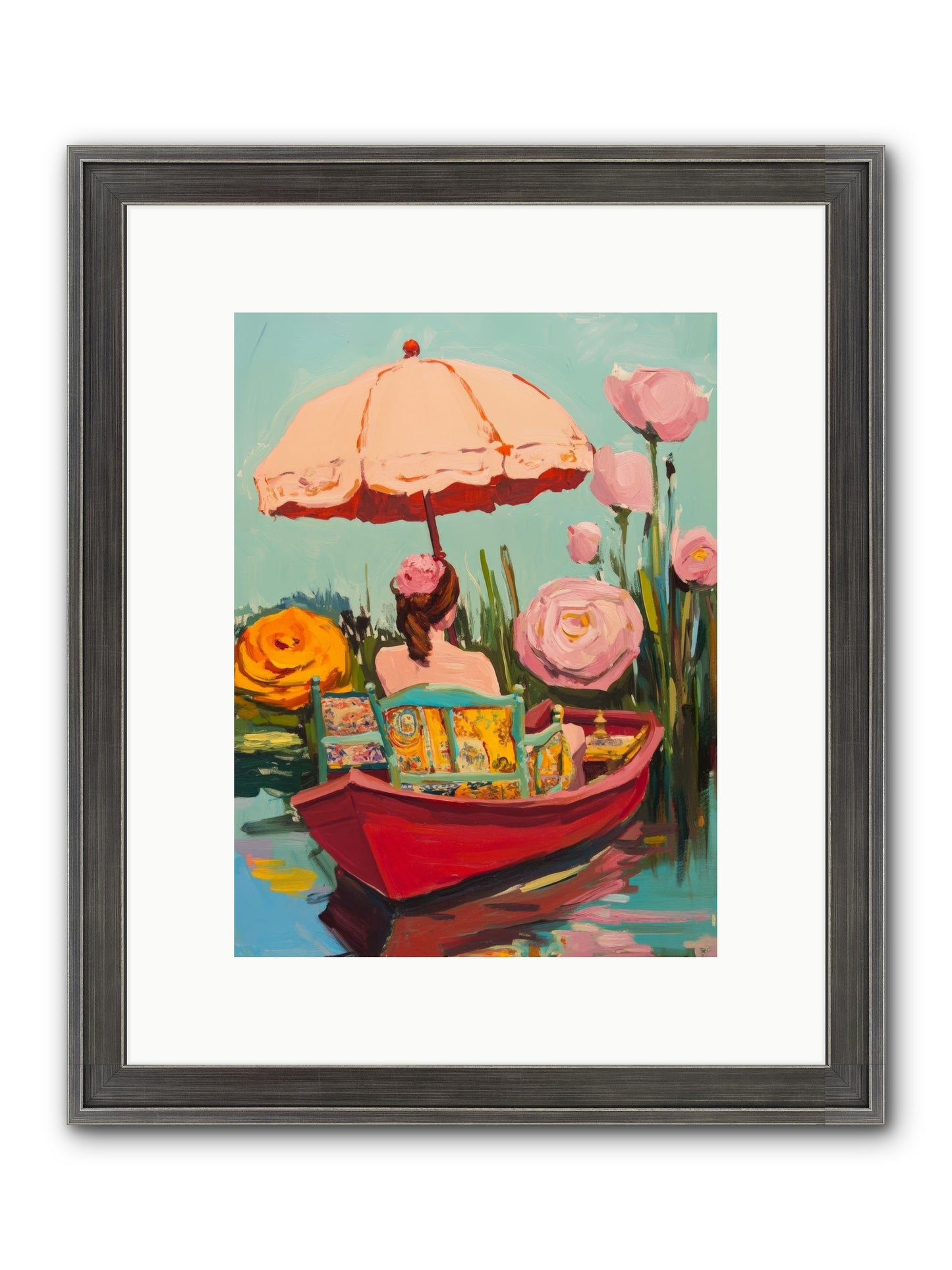 Between Blue Banks Framed Print - Slimwoods Black/Silver 9x12