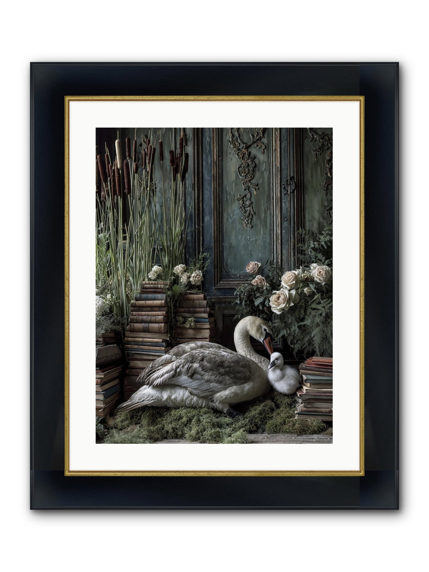 Between Borrowed Dreams Framed Print - Wide Black w/Gold 18x24