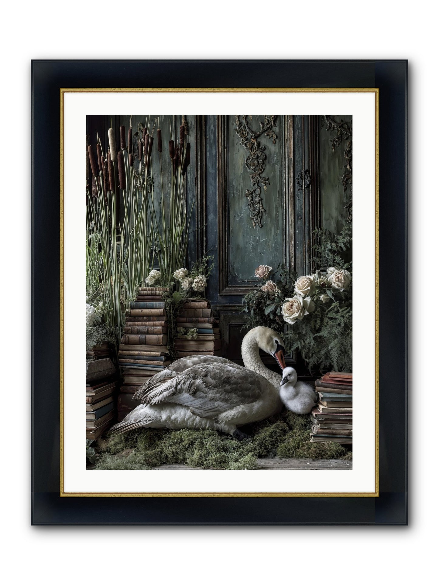 Between Borrowed Dreams Framed Print - Wide Black w/Gold 24x32