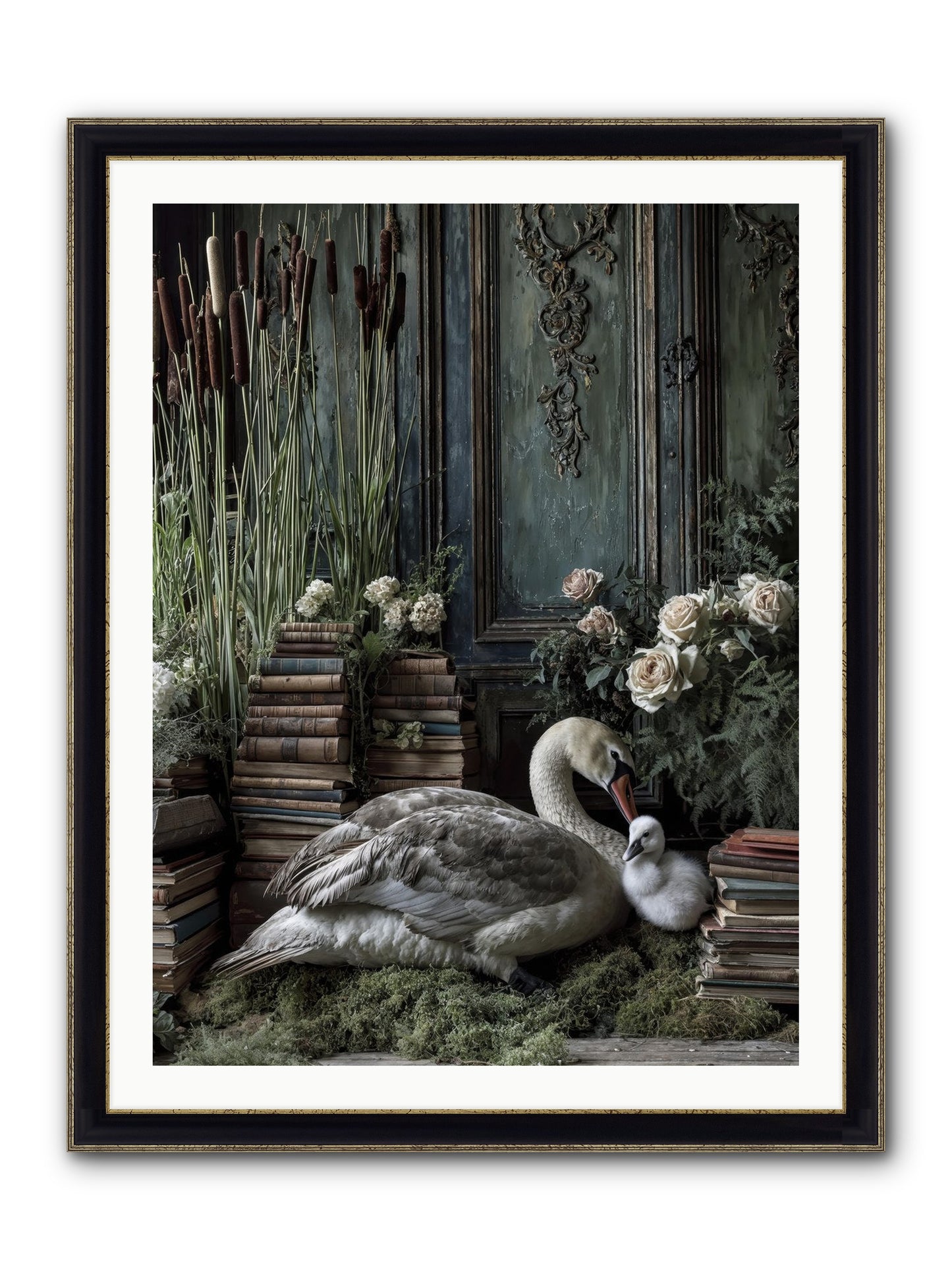 Between Borrowed Dreams Framed Print - Black & Gold 30x40