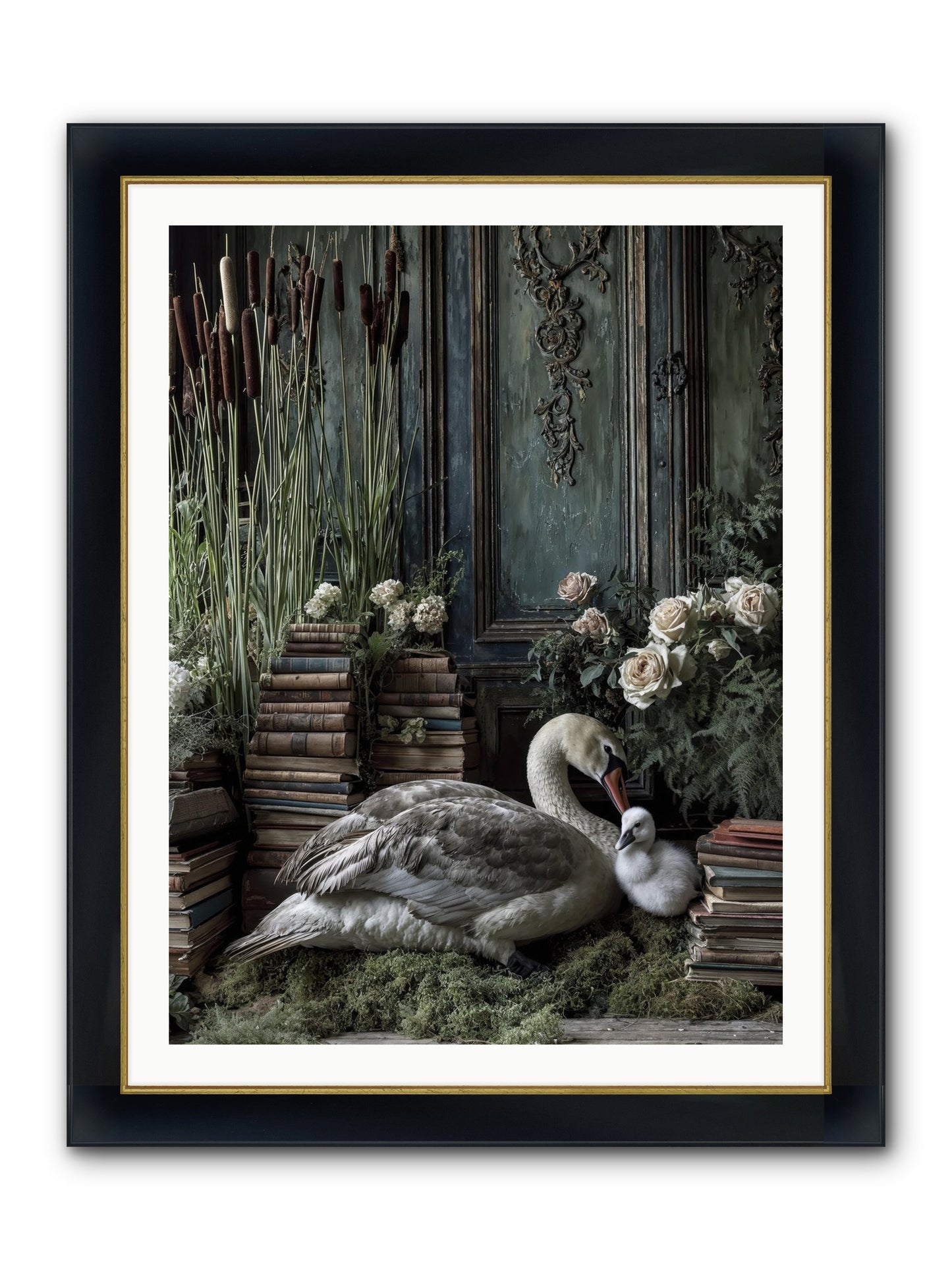 Between Borrowed Dreams Framed Print - Wide Black w/Gold 30x40