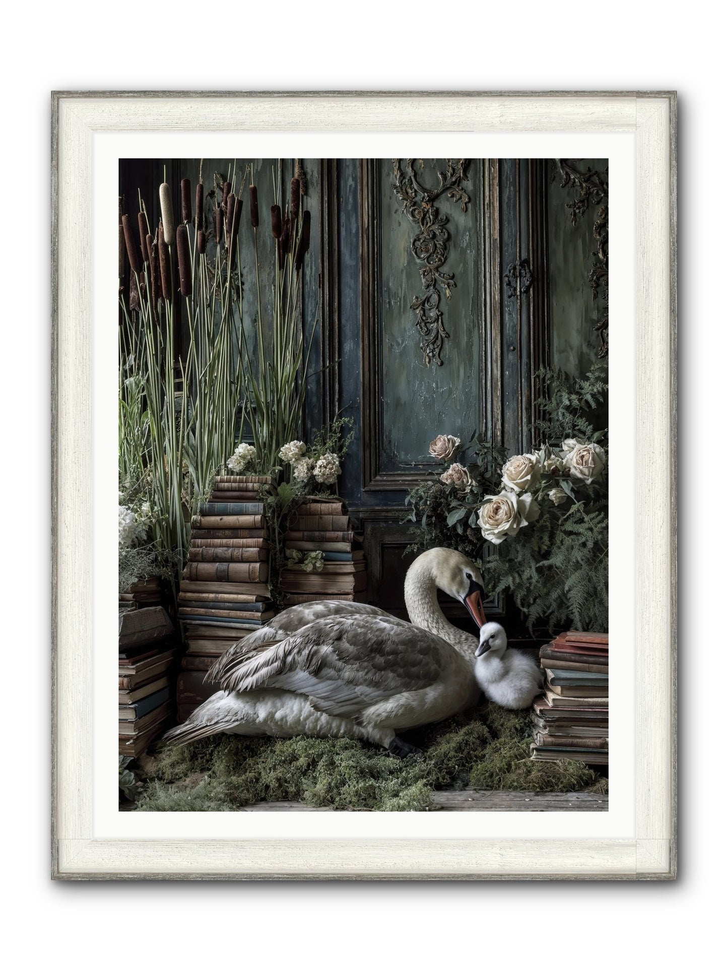 Between Borrowed Dreams Framed Print - Driftwood White 36x48