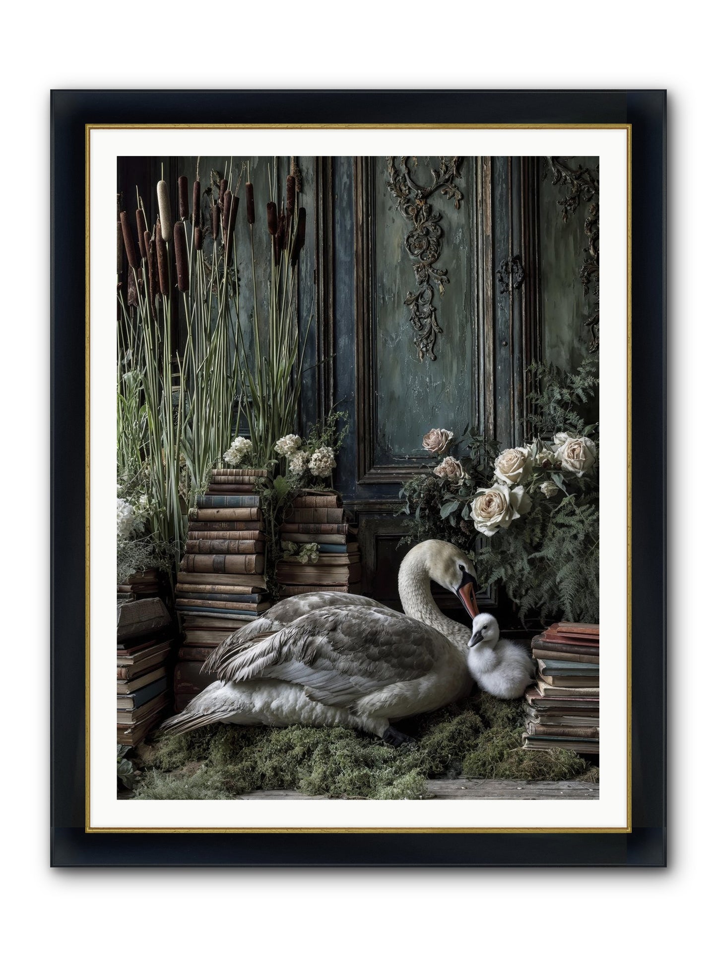 Between Borrowed Dreams Framed Print - Wide Black w/Gold 36x48