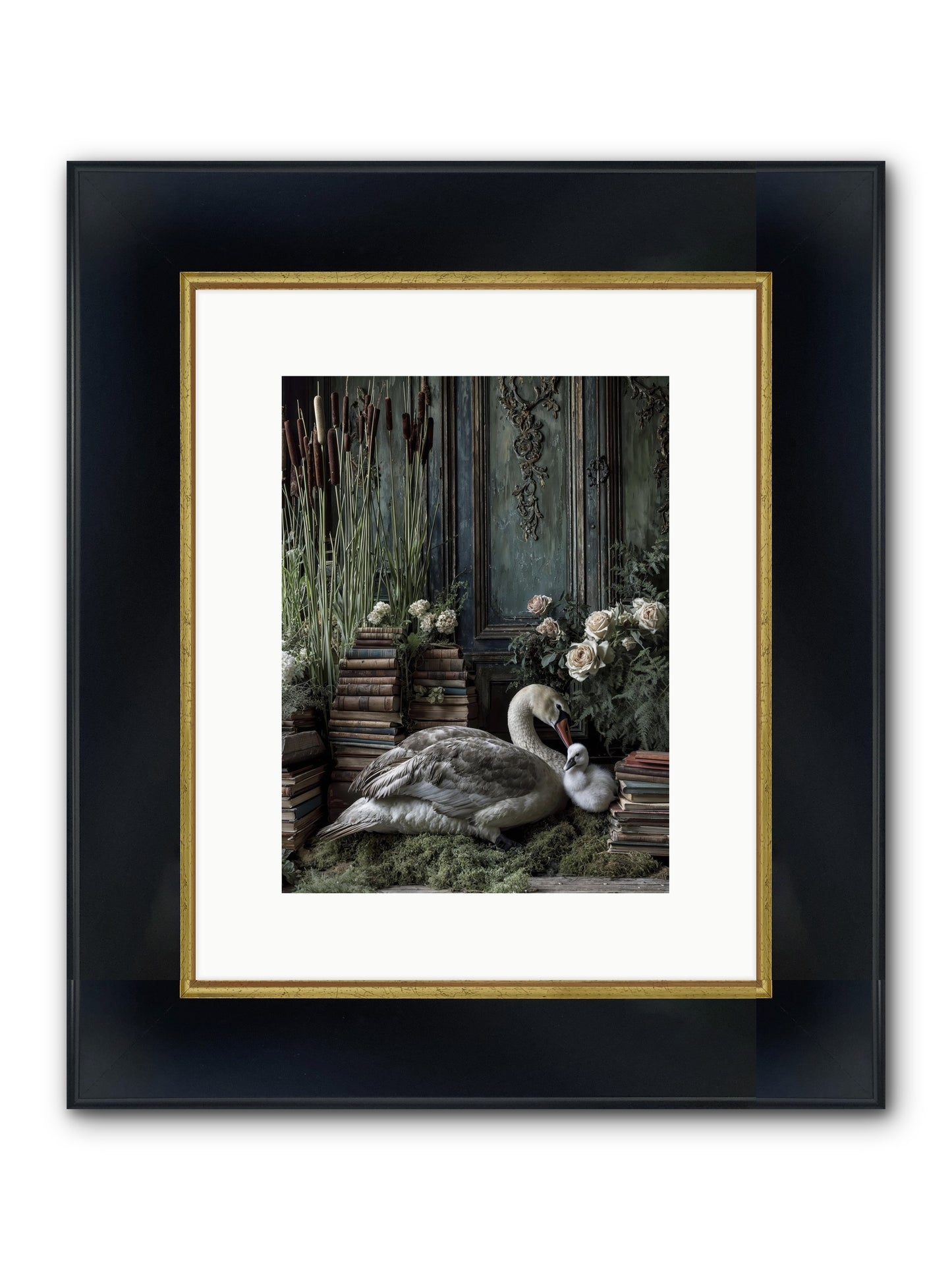 Between Borrowed Dreams Framed Print - Wide Black w/Gold 9x12