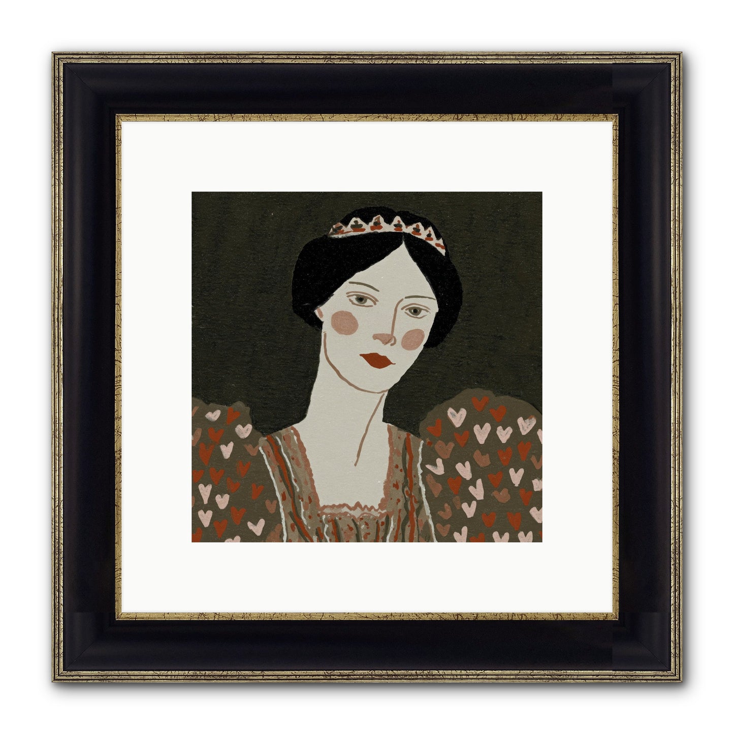 Between Desire And Devotion Framed Print - Black & Gold 10x10