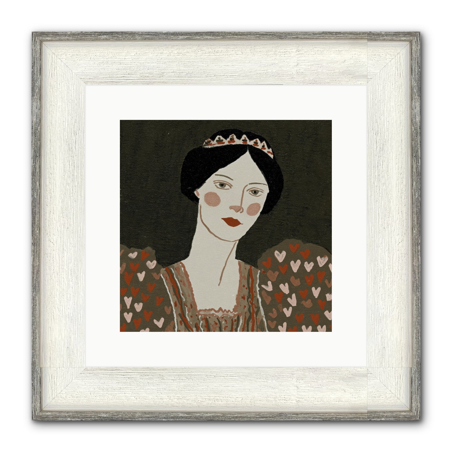 Between Desire And Devotion Framed Print - Driftwood White 12x12