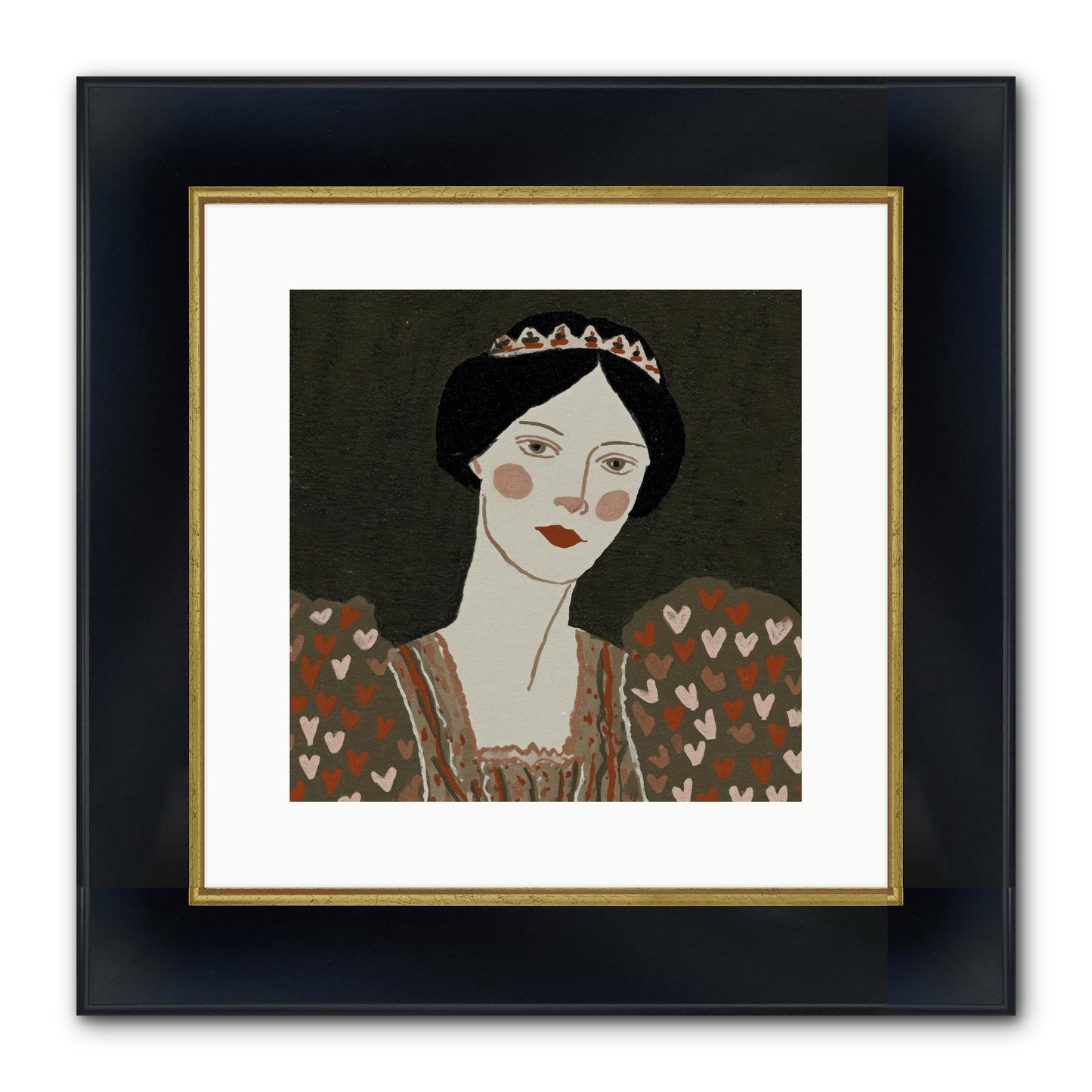 Between Desire And Devotion Framed Print - Wide Black w/Gold 12x12