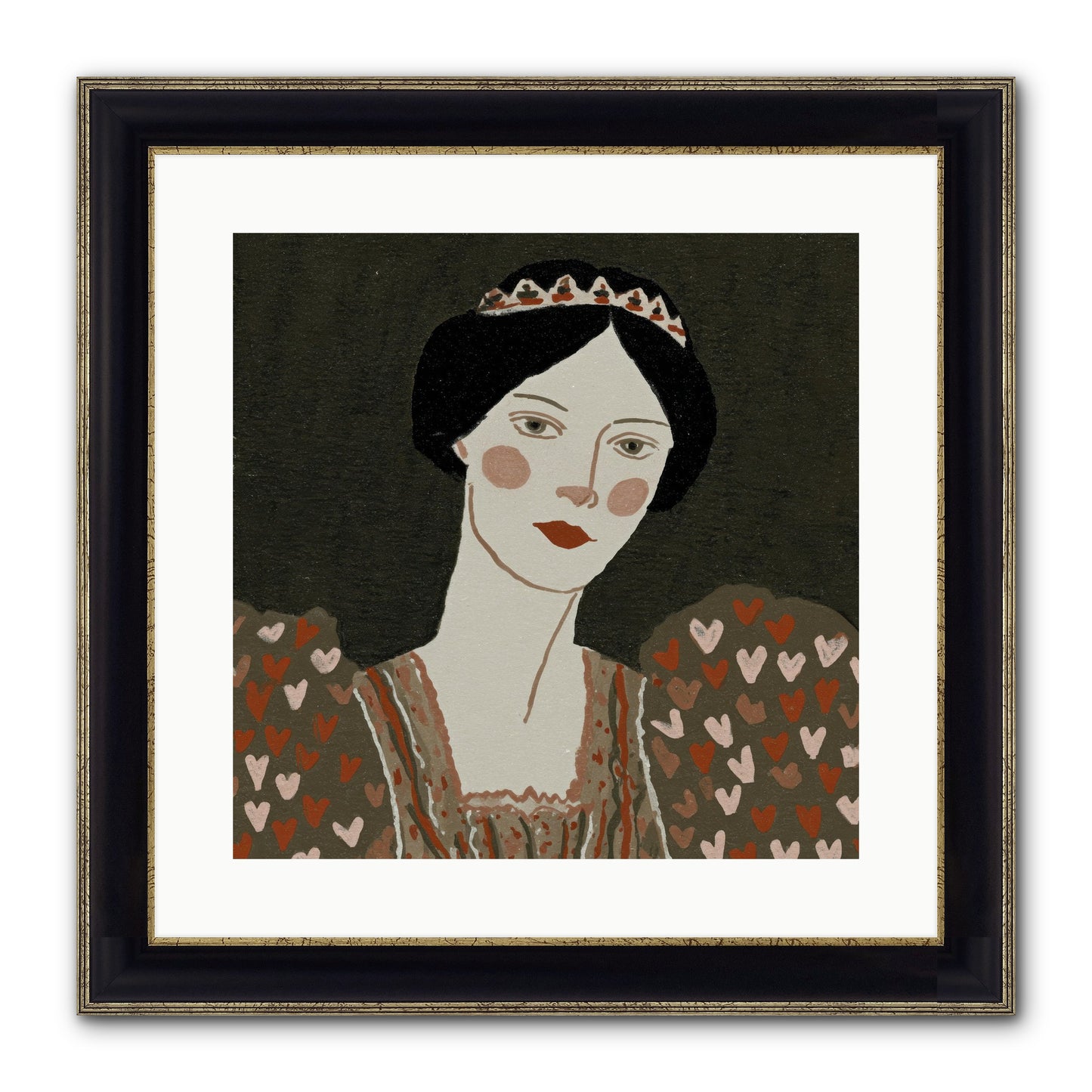 Between Desire And Devotion Framed Print - Black & Gold 16x16